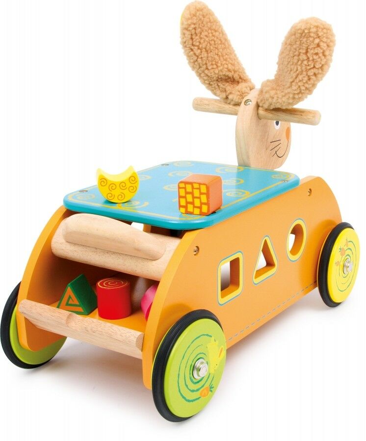 Lernspiel Babyspiel Lernlaufwagen Rutscher Hase mit Steckspiel Kinder