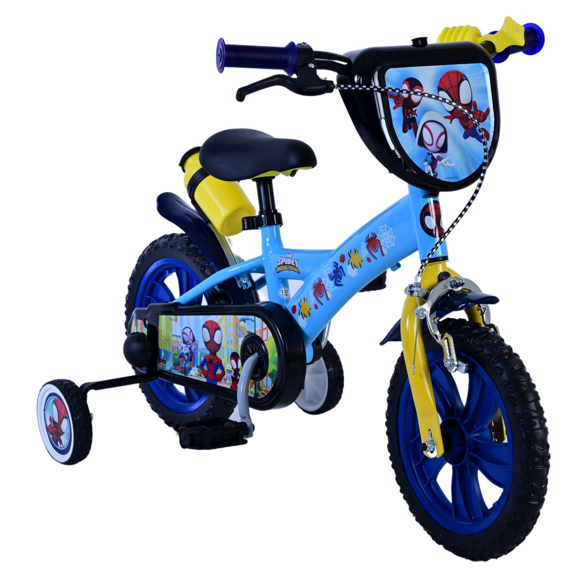 Kinderfahrrad Spidey für Jungen 12 Zoll Kinderrad in Blau Fahrrad