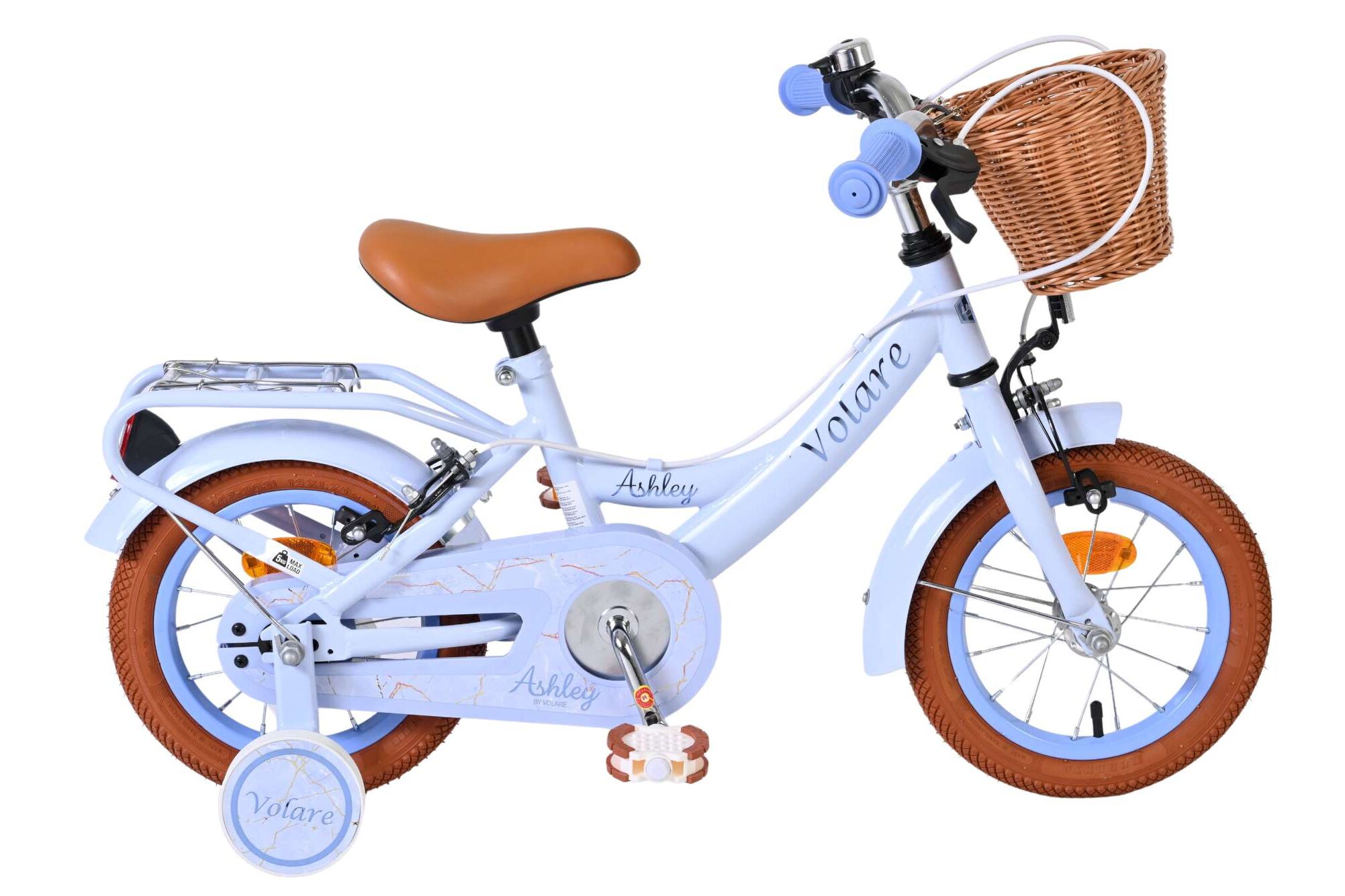 Kinderfahrrad Ashley für Mädchen 12 Zoll Kinderrad in Pastellblau, Zwei Handbremsen Kinderfahrrad Ashley für Mädchen 12 Zoll Kinderrad in Pastellblau, Zwei Handbremsen