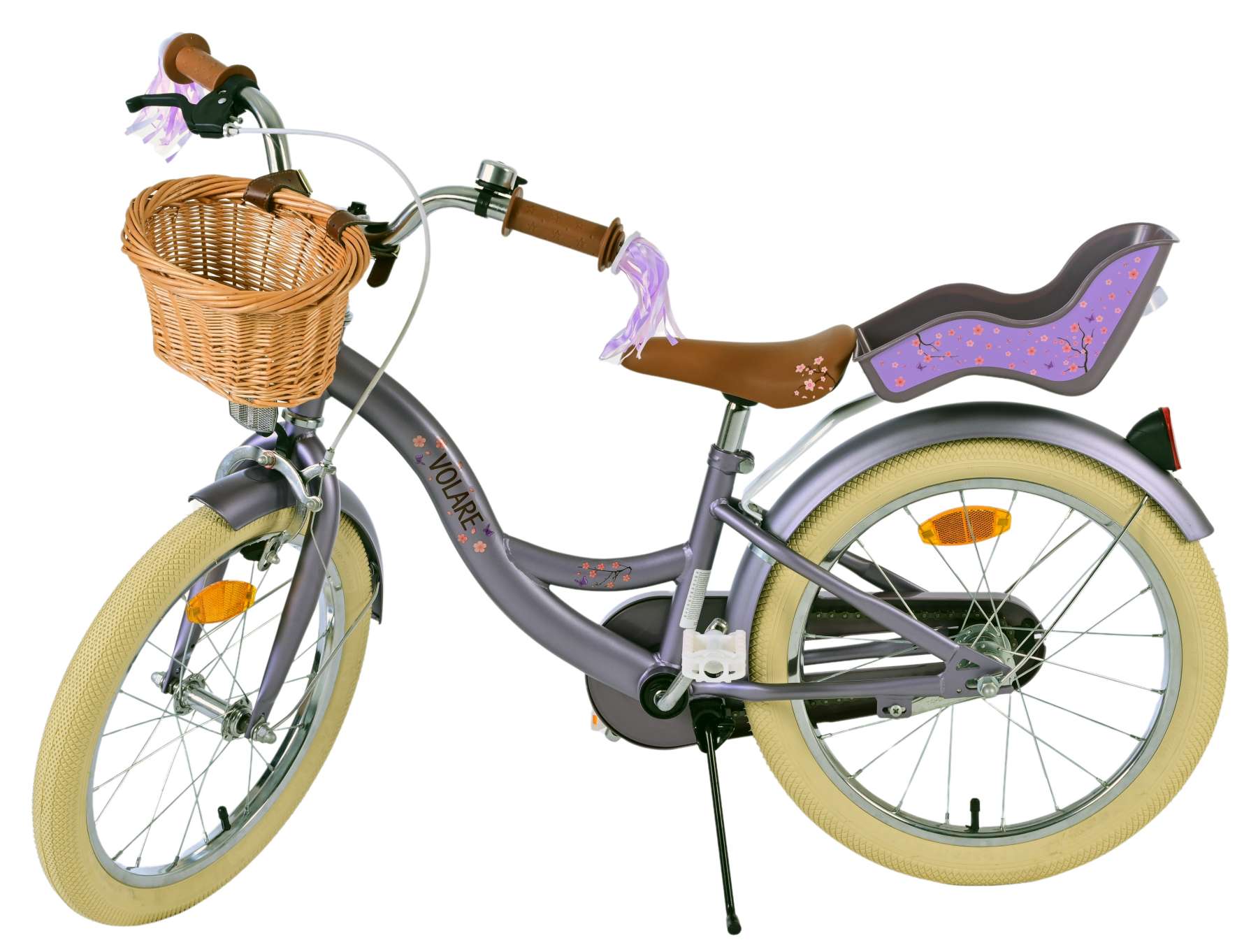 Kinderfahrrad Blossom Fahrrad für Mädchen 18 Zoll Kinderrad in Lila