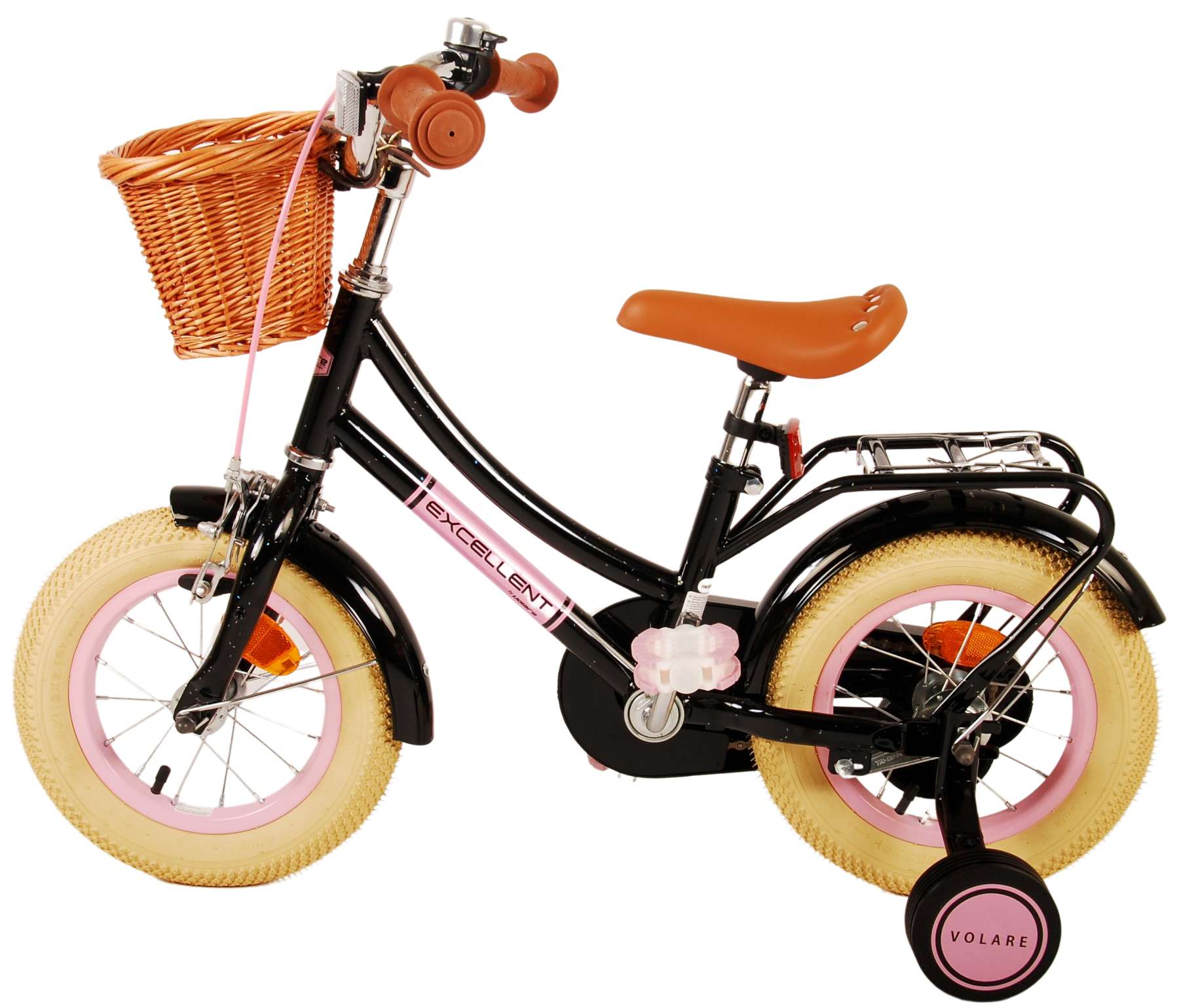 Kinderfahrrad Excellent für Mädchen 12 Zoll Kinderrad in Schwarz