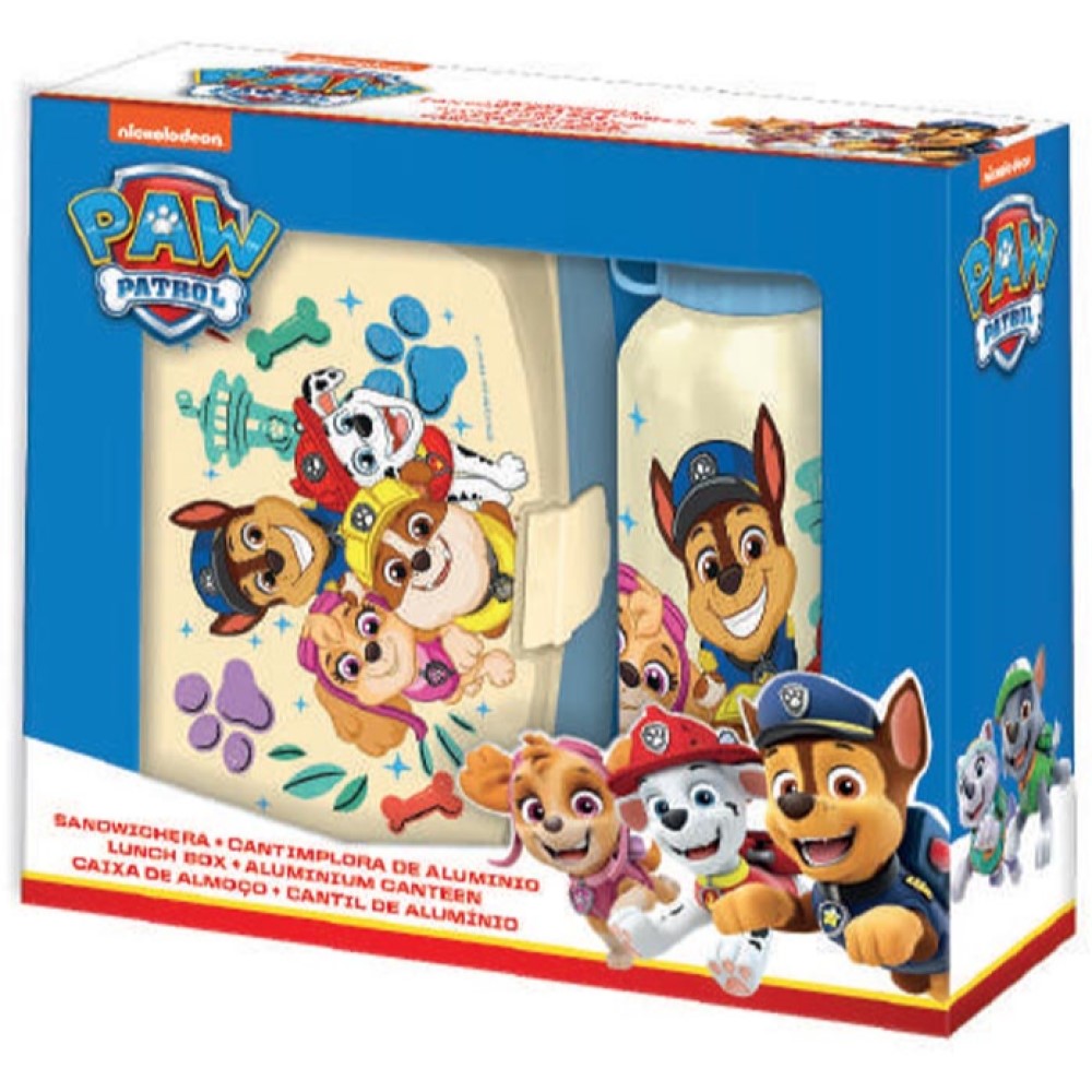 Paw Patrol Lunchset Brotdose mit einer Aluminium Trinkflasche