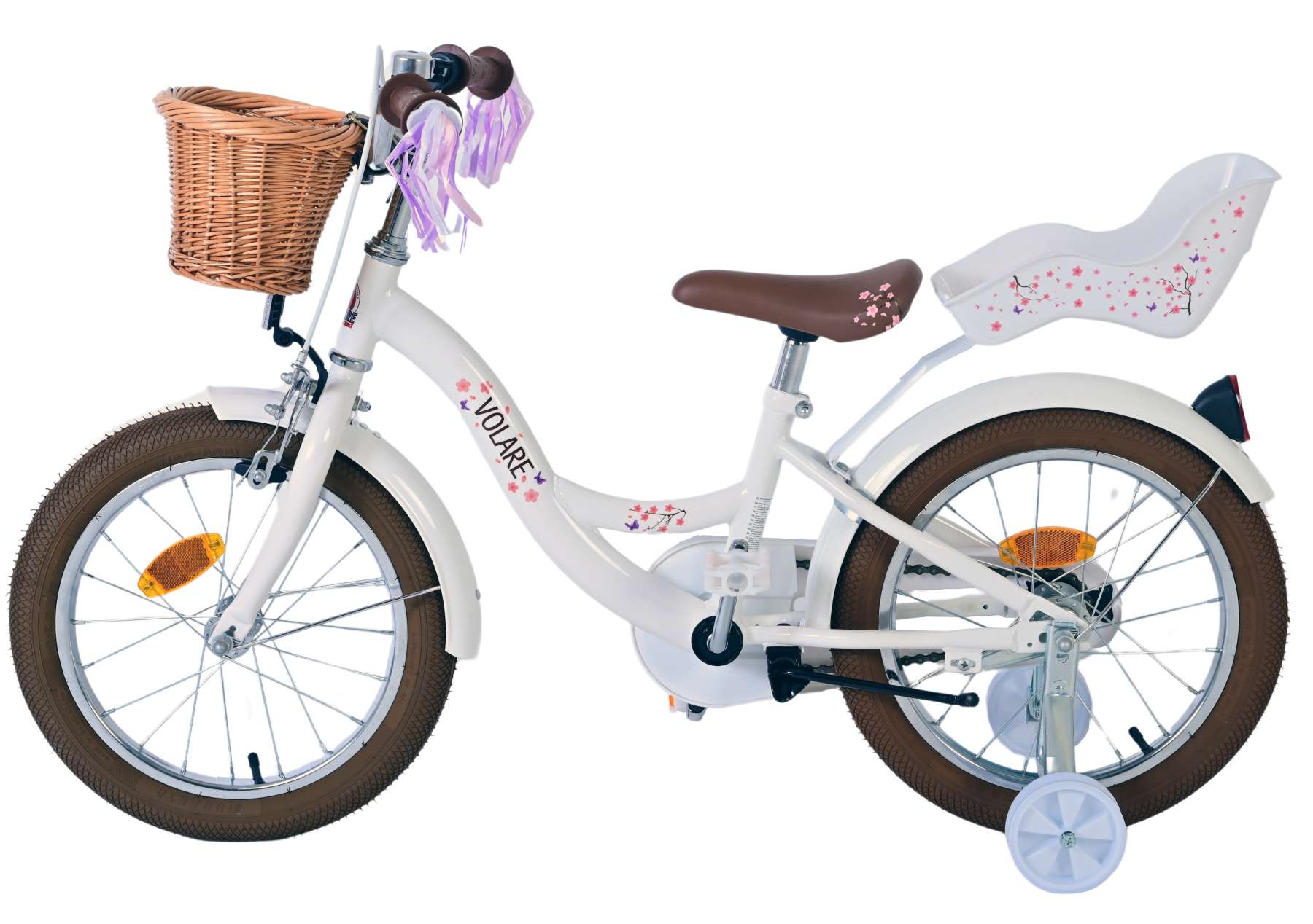 Kinderfahrrad Blossom für Mädchen Fahrrad 16 Zoll Kinderrad in Weiß