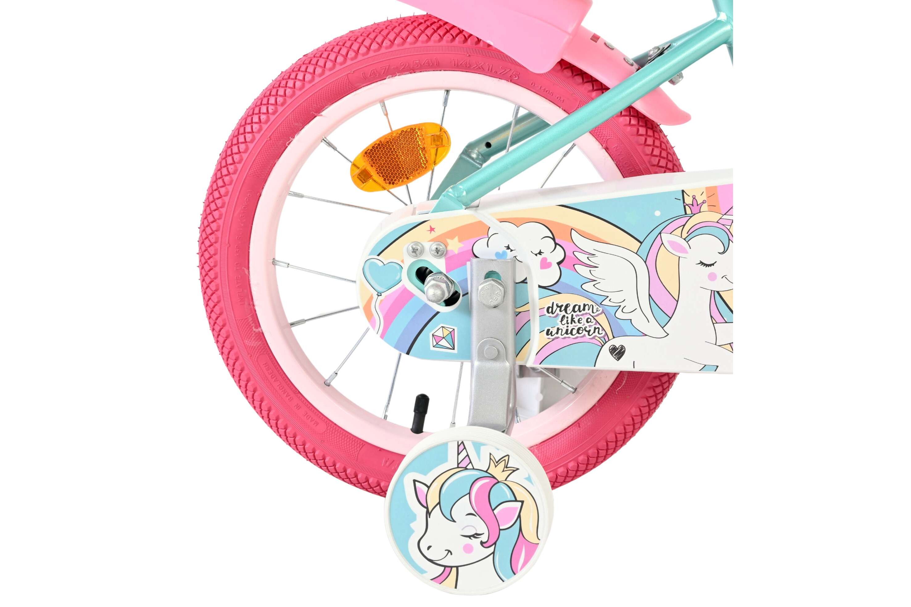 Volare Kinderfahrrad Unicorn für Mädchen 14 Zoll Kinderrad in Grün Volare Kinderfahrrad Unicorn für Mädchen 14 Zoll Kinderrad in Grün