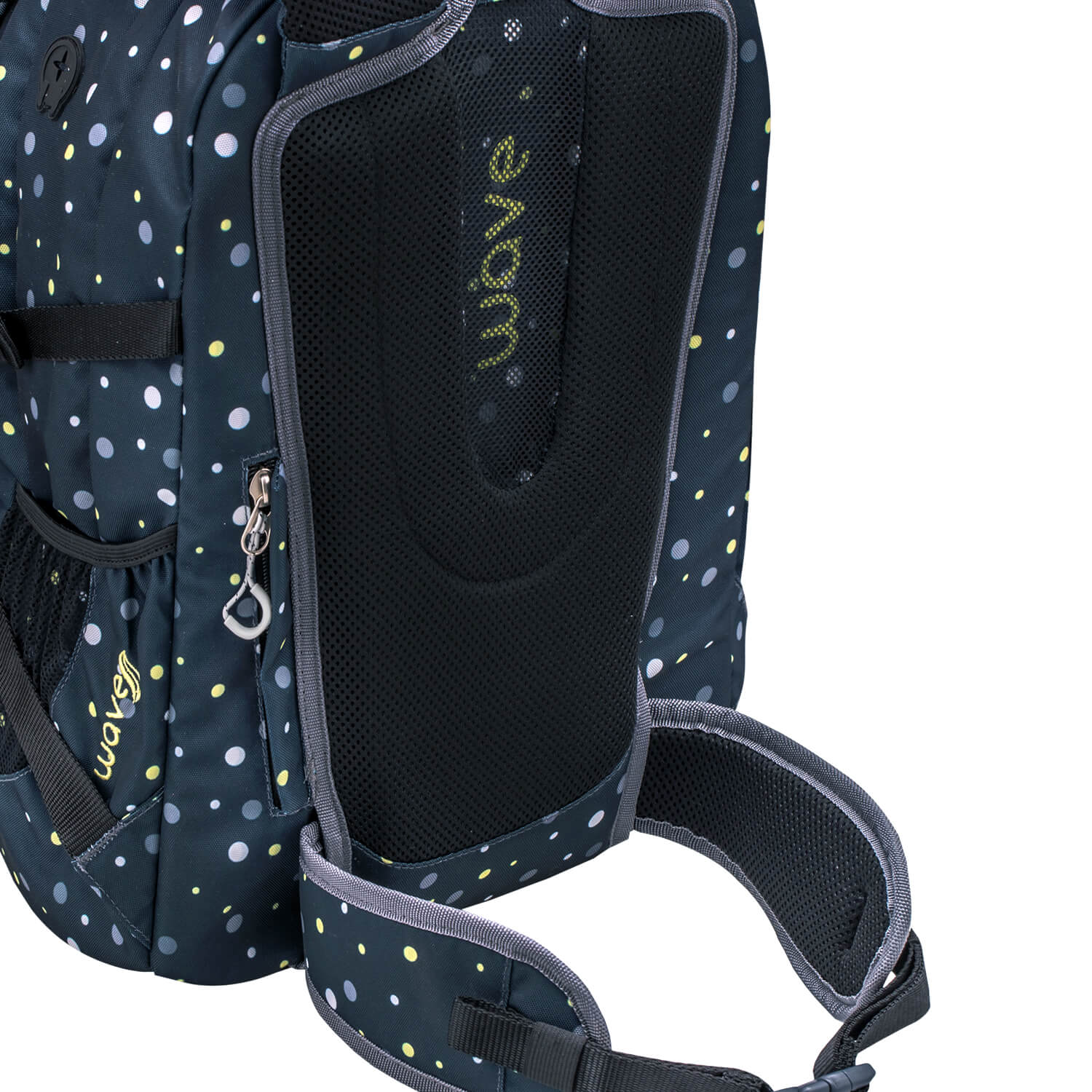 Rucksack Infinity Schulrucksack "Black and Yellow Dots"