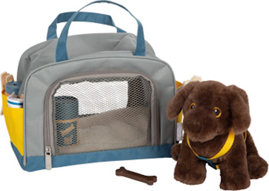 Hund mit Tasche und Pflege-Set Hund mit Tasche und Pflege-Set