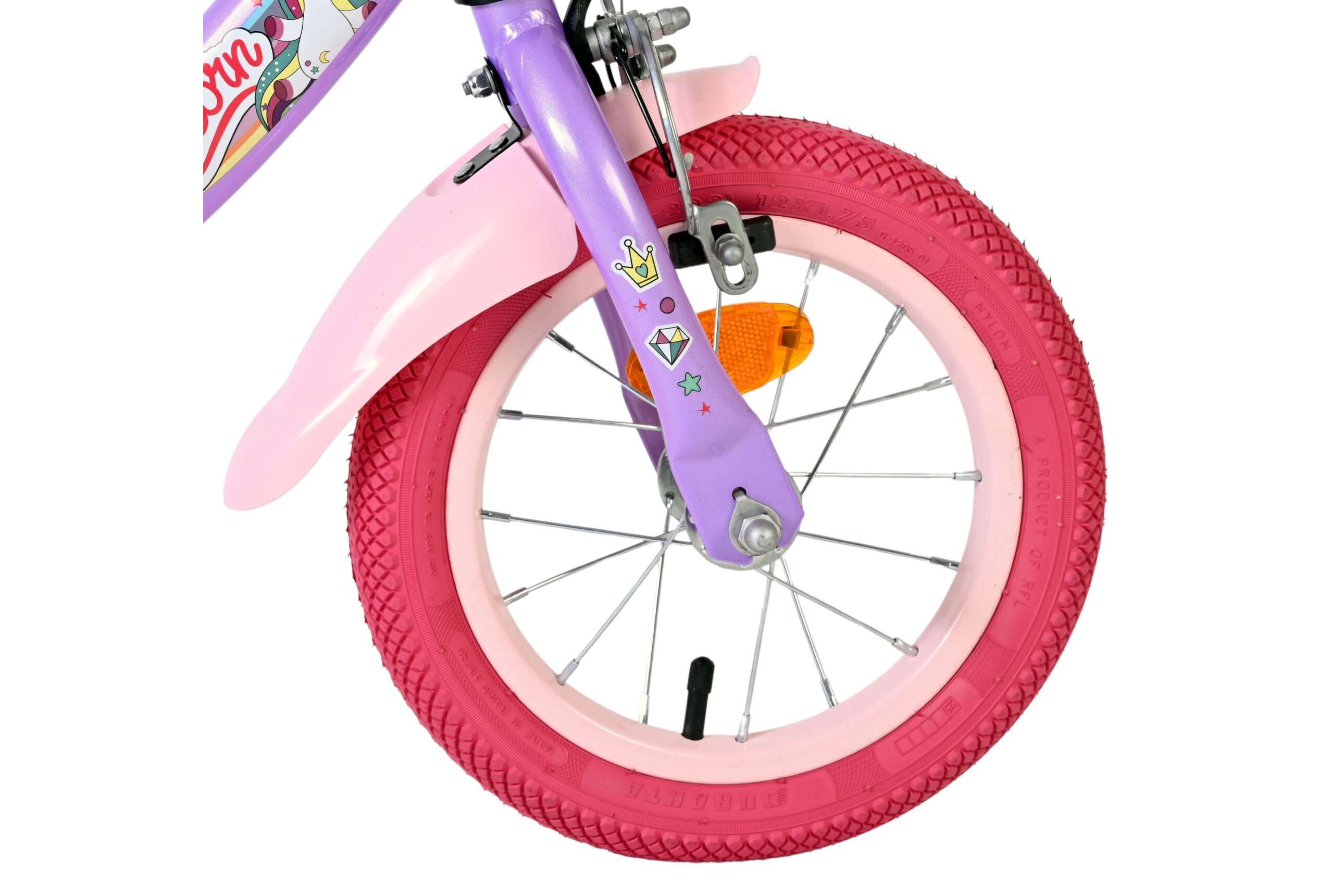 Volare Kinderfahrrad Unicorn für Mädchen 12 Zoll Kinderrad in Lila Volare Kinderfahrrad Unicorn für Mädchen 12 Zoll Kinderrad in Lila