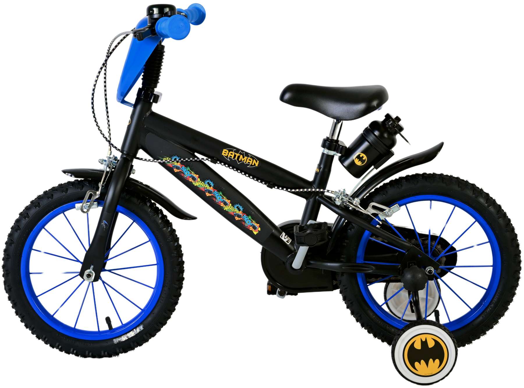 Kinderfahrrad Batman für Jungen 14 Zoll Kinderrad in Schwarz Fahrrad