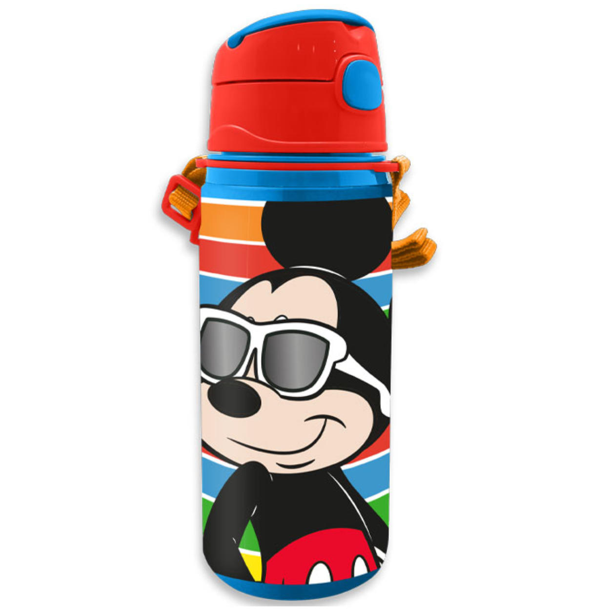 Mickey Mouse Aluminium Trinkflasche mit Tragegurt 600ml