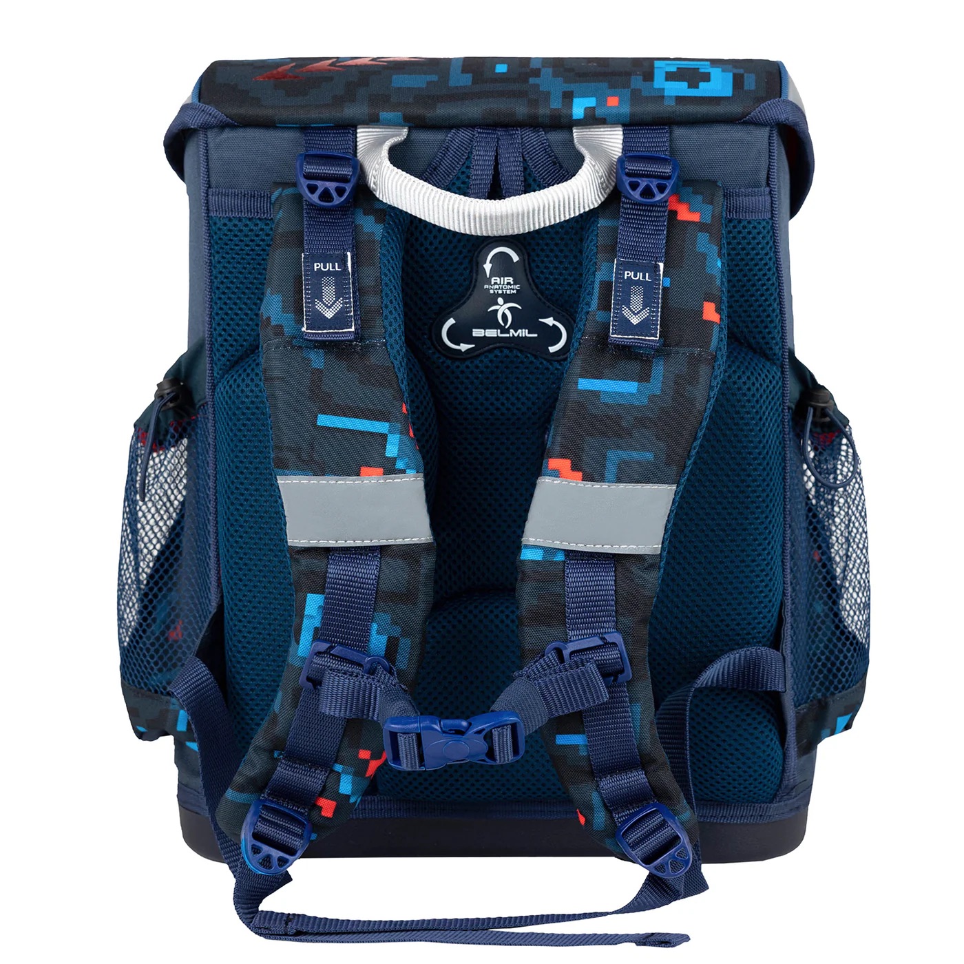 Belmil Mini-Fit ergonomisches Schulranzen-Set 4-teilig "PixelTrak" mit Brustgurt