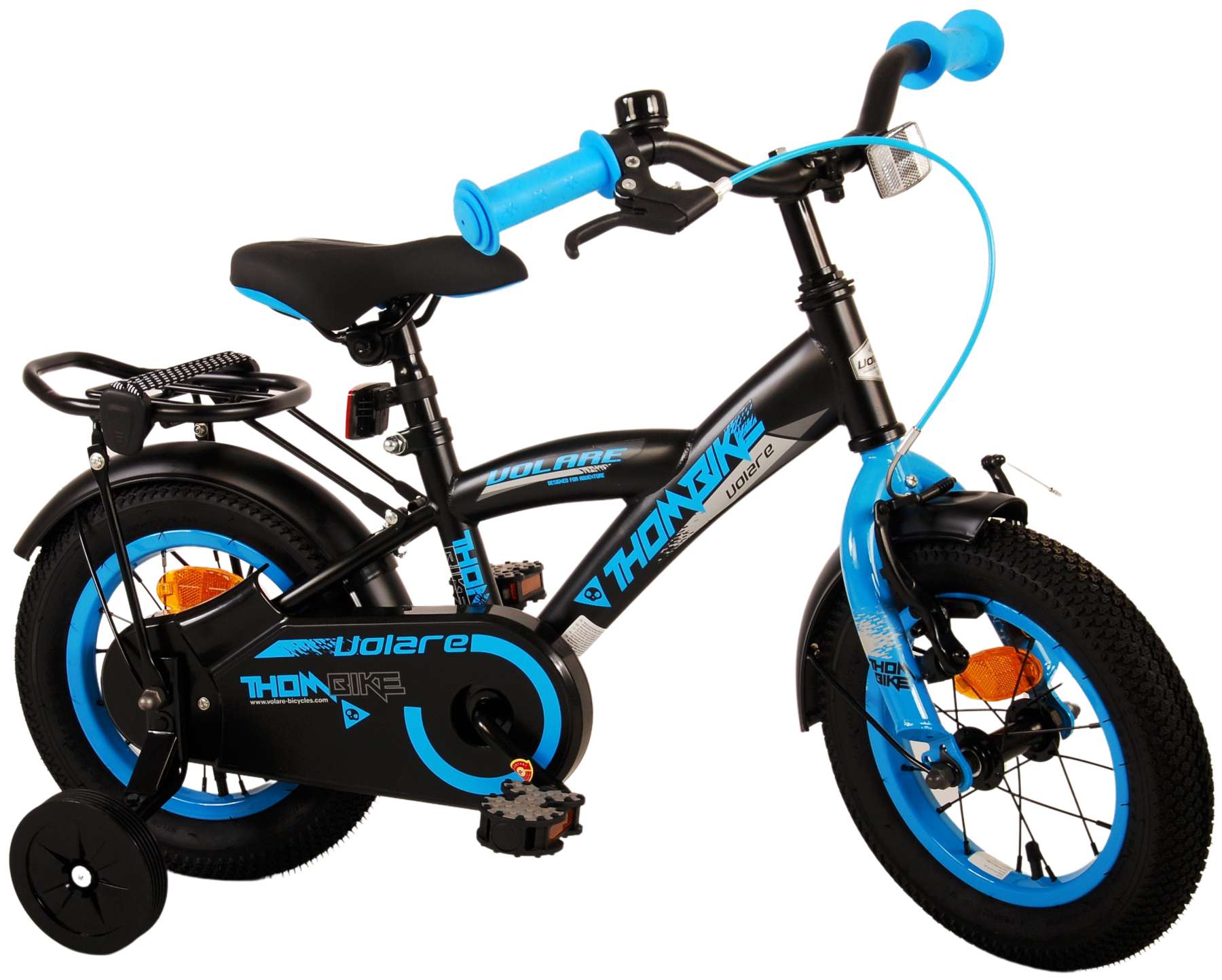 Kinderfahrrad Thombike für Jungen 12 Zoll Kinderrad in Schwarz Blau