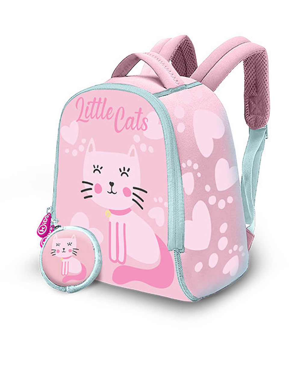 Rucksack mit einer süßen rosa Katze
