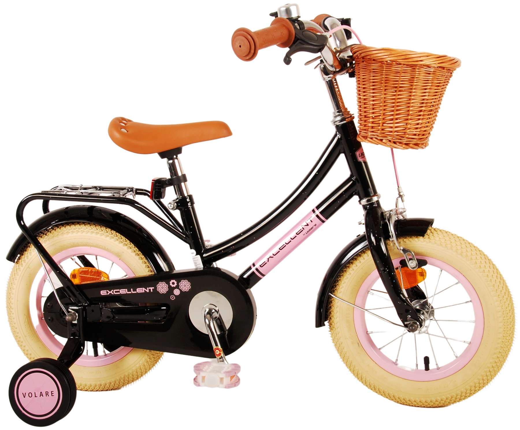 Kinderfahrrad Excellent für Mädchen 12 Zoll Kinderrad in Schwarz