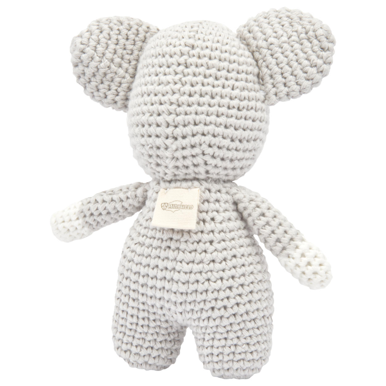 Handgestrickter Koala zur Geburt oder Babyparty aus Baumwolle