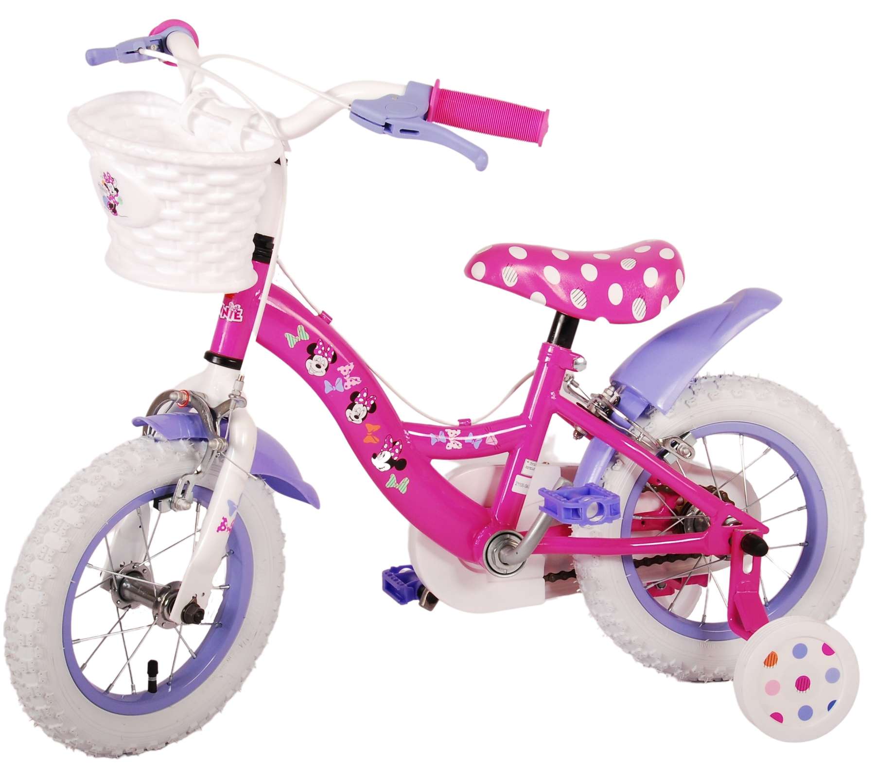 Kinderfahrrad Disney Minnie für Mädchen 12 Zoll Kinderrad in Rosa