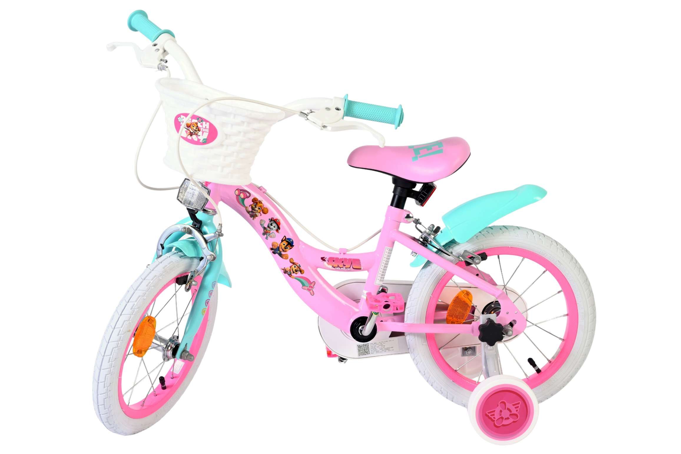Volare Kinderfahrrad Paw Patrol für Mädchen 14 Zoll Kinderrad in Rosa, Zwei Handbremsen Volare Kinderfahrrad Paw Patrol für Mädchen 14 Zoll Kinderrad in Rosa, Zwei Handbremsen