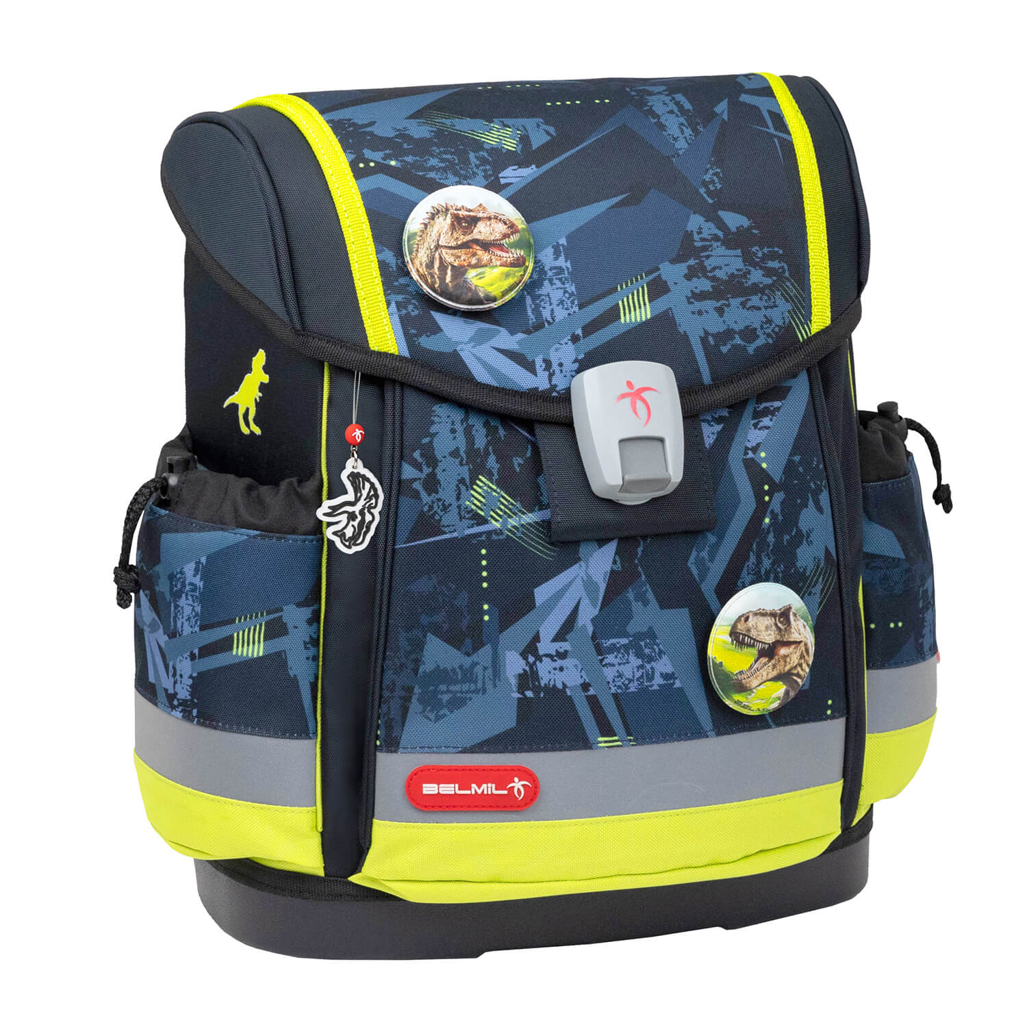 Rucksack Classy Plus ergonomisches Schulranzen-Set 5-teilig T-Rex Lime