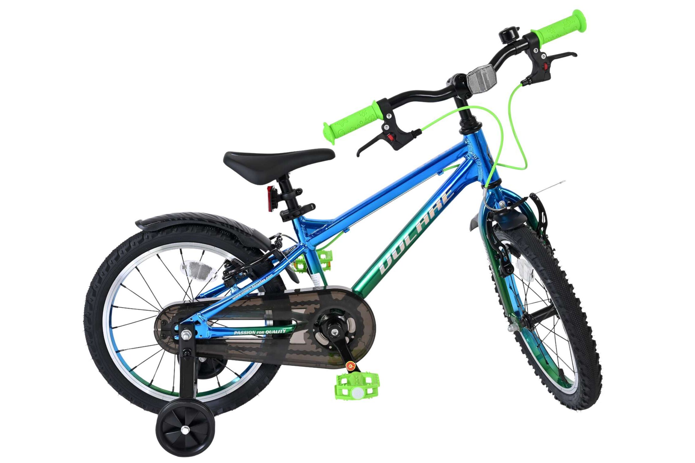 Volare Kinderfahrrad Chrome für Jungen 16 Zoll Kinderrad in Blaugrün, Zwei Handbremsen