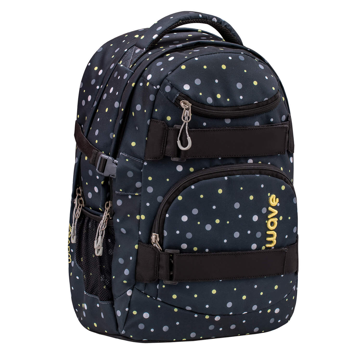 Rucksack Infinity Schulrucksack "Black and Yellow Dots"