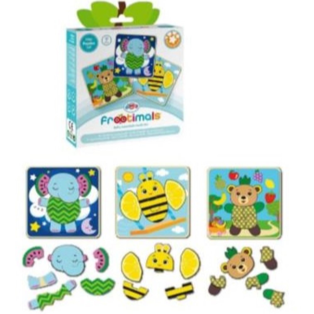 Holzpuzzle mit drei Motiven Bär Elefant Biene Holzpuzzle mit drei Motiven Bär Elefant Biene