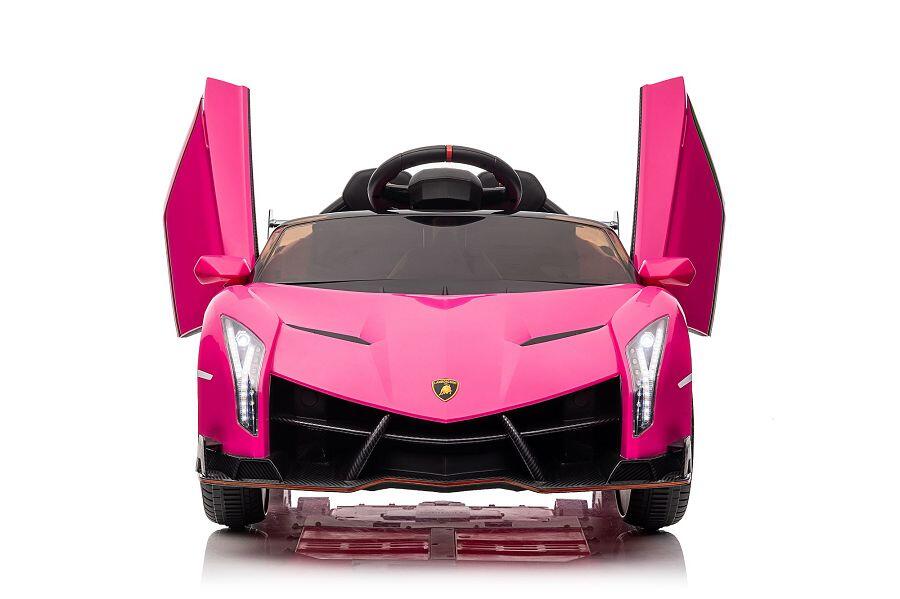 ES-Toys Kinderfahrzeug – Elektro Auto „Lamborghini Veneno 615B“ – lizenziert – 12V7AH, 4 Motoren- 2,4Ghz Fernsteuerung, MP3, Ledersitz+EVA – Pink ES-Toys Kinderfahrzeug – Elektro Auto „Lamborghini Veneno 615B“ – lizenziert – 12V7AH, 4 Motoren- 2,4Ghz Fernsteuerung, MP3, Ledersitz+EVA – Pink