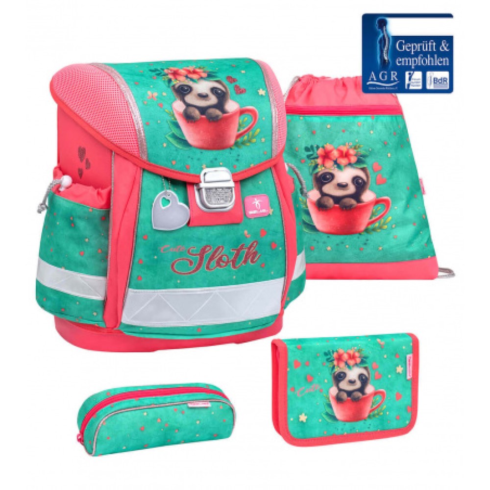 Rucksack ergonomisches Schulranzen-Set 4-teilig Cute Sloth Ranzen Rucksack ergonomisches Schulranzen-Set 4-teilig Cute Sloth Ranzen