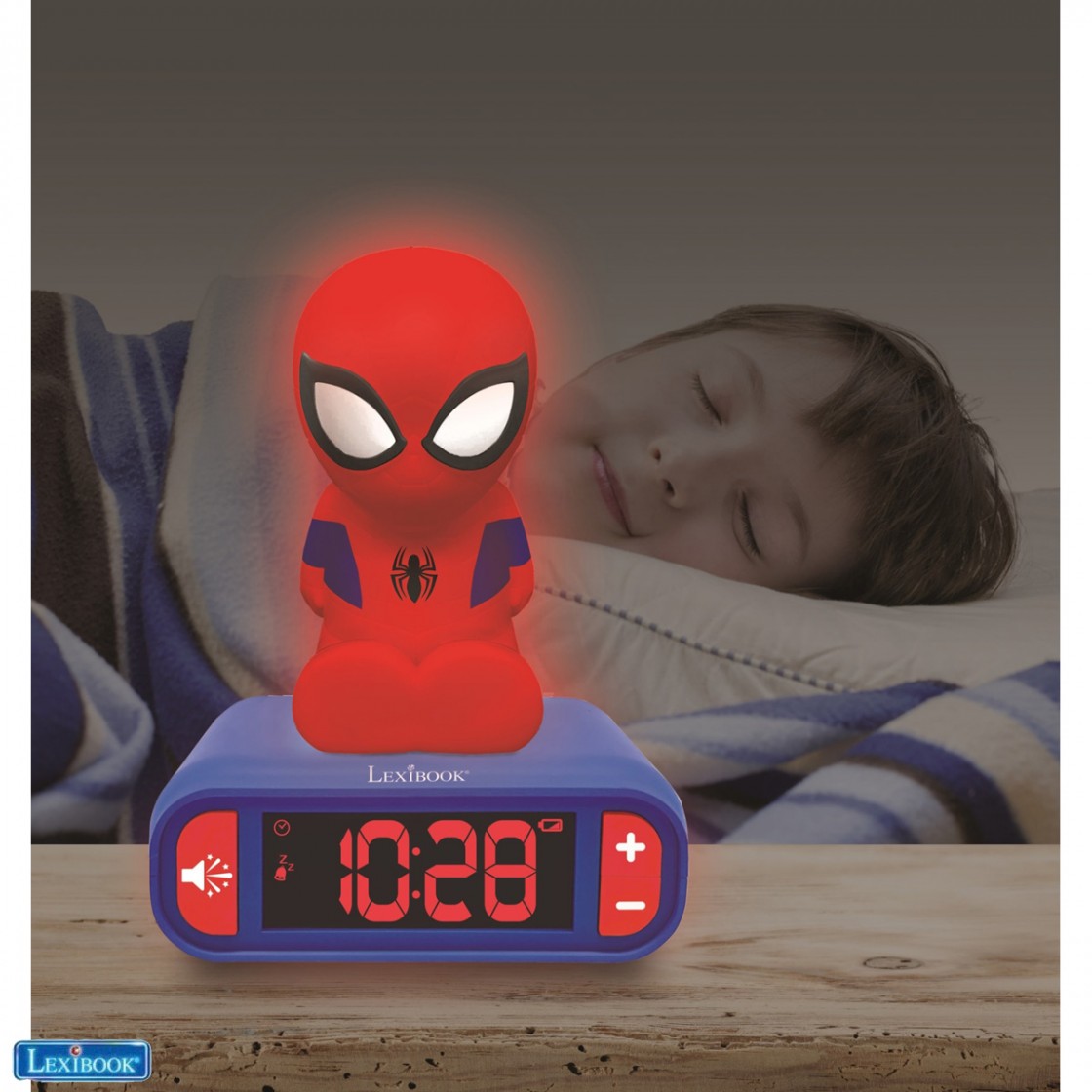 Spider-Man Wecker mit 3D Nachtlicht-Figur und besonderen Klingeltönen