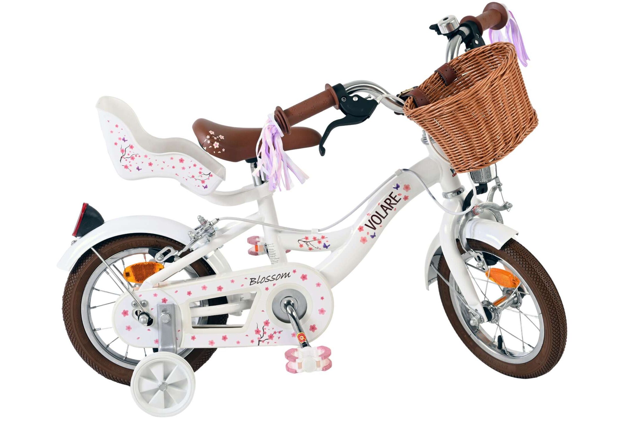 Volare Kinderfahrrad Blossom für Mädchen 12 Zoll Kinderrad in Weiß, Zwei Handbremsen Volare Kinderfahrrad Blossom für Mädchen 12 Zoll Kinderrad in Weiß, Zwei Handbremsen