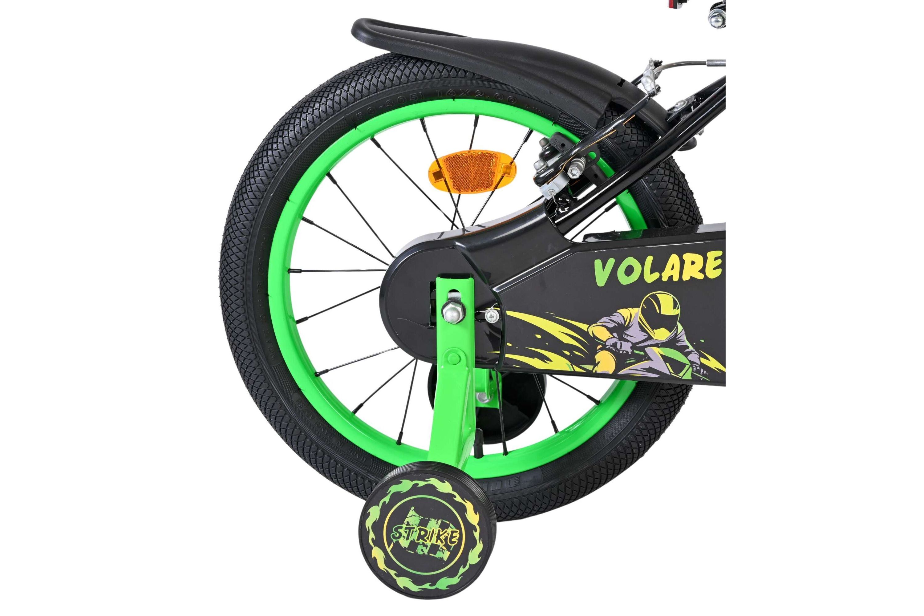 Kinderfahrrad Strike für Jungen 16 Zoll Kinderrad in Schwarz/Grün, Zwei Handbremsen Kinderfahrrad Strike für Jungen 16 Zoll Kinderrad in Schwarz/Grün, Zwei Handbremsen