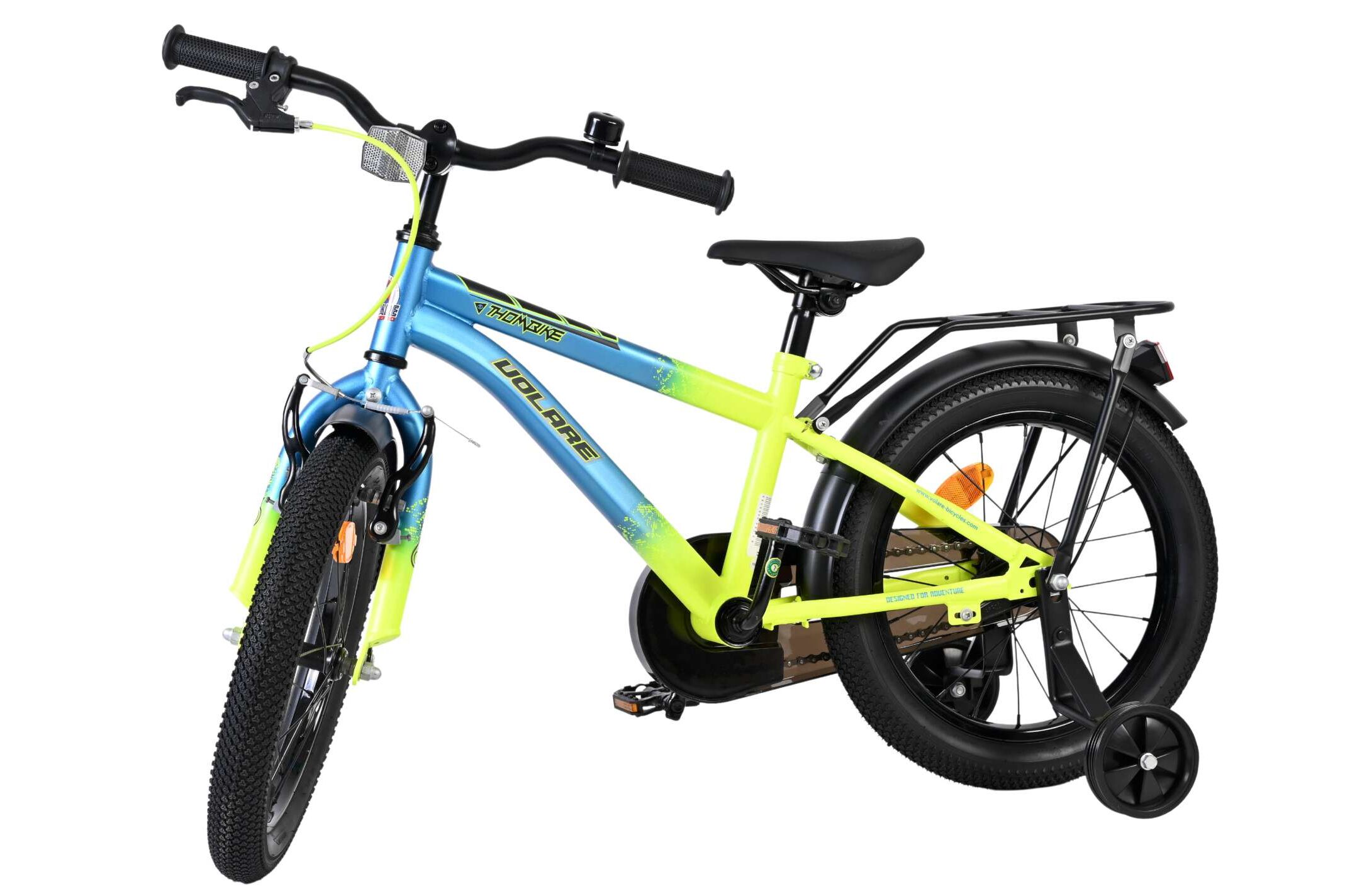 Volare Kinderfahrrad Thombike für Jungen 16 Zoll Kinderrad in Blau-Gelb