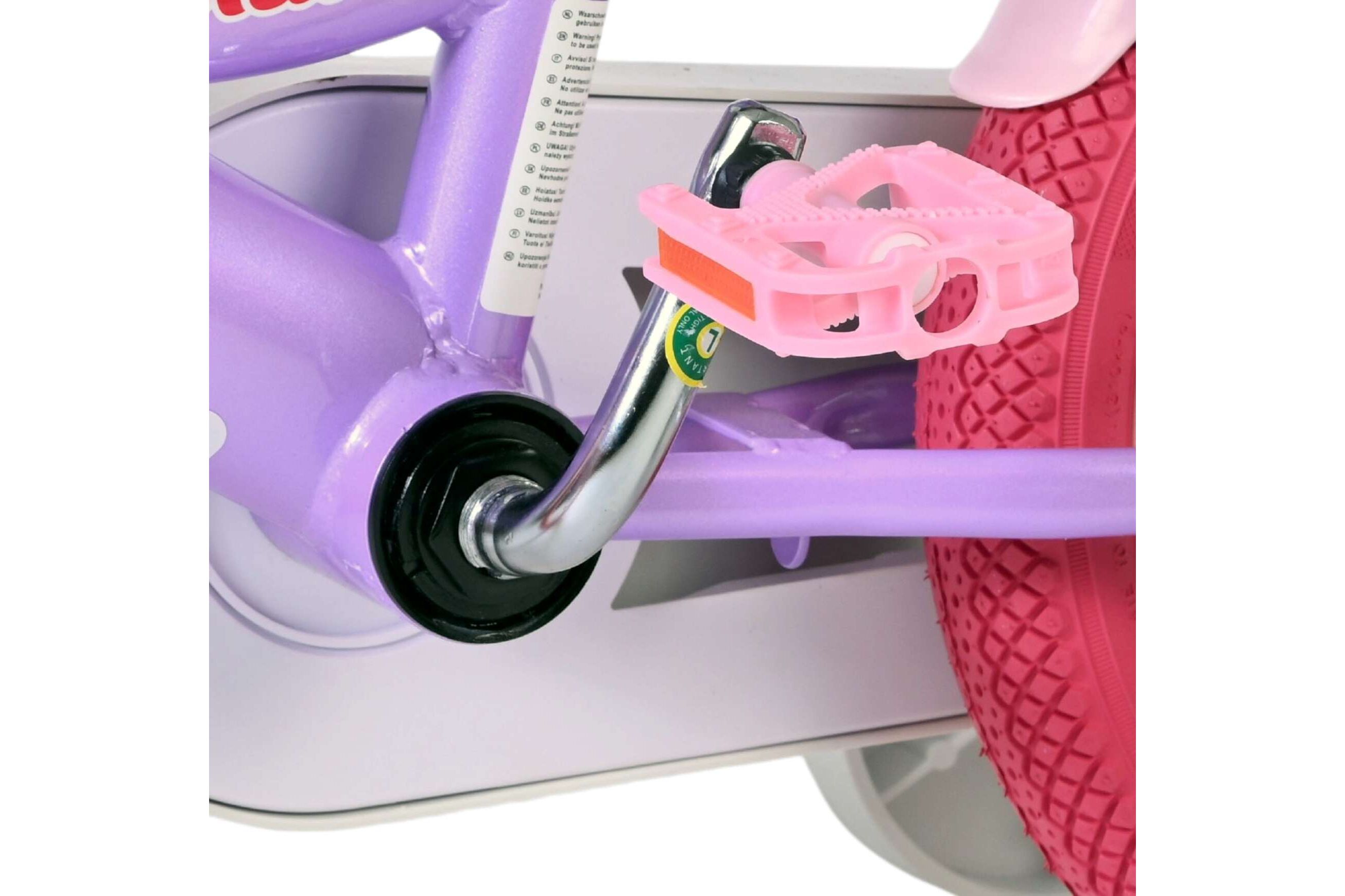 Kinderfahrrad Unicorn für Mädchen 12 Zoll Kinderrad in Lila, Zwei Handbremsen