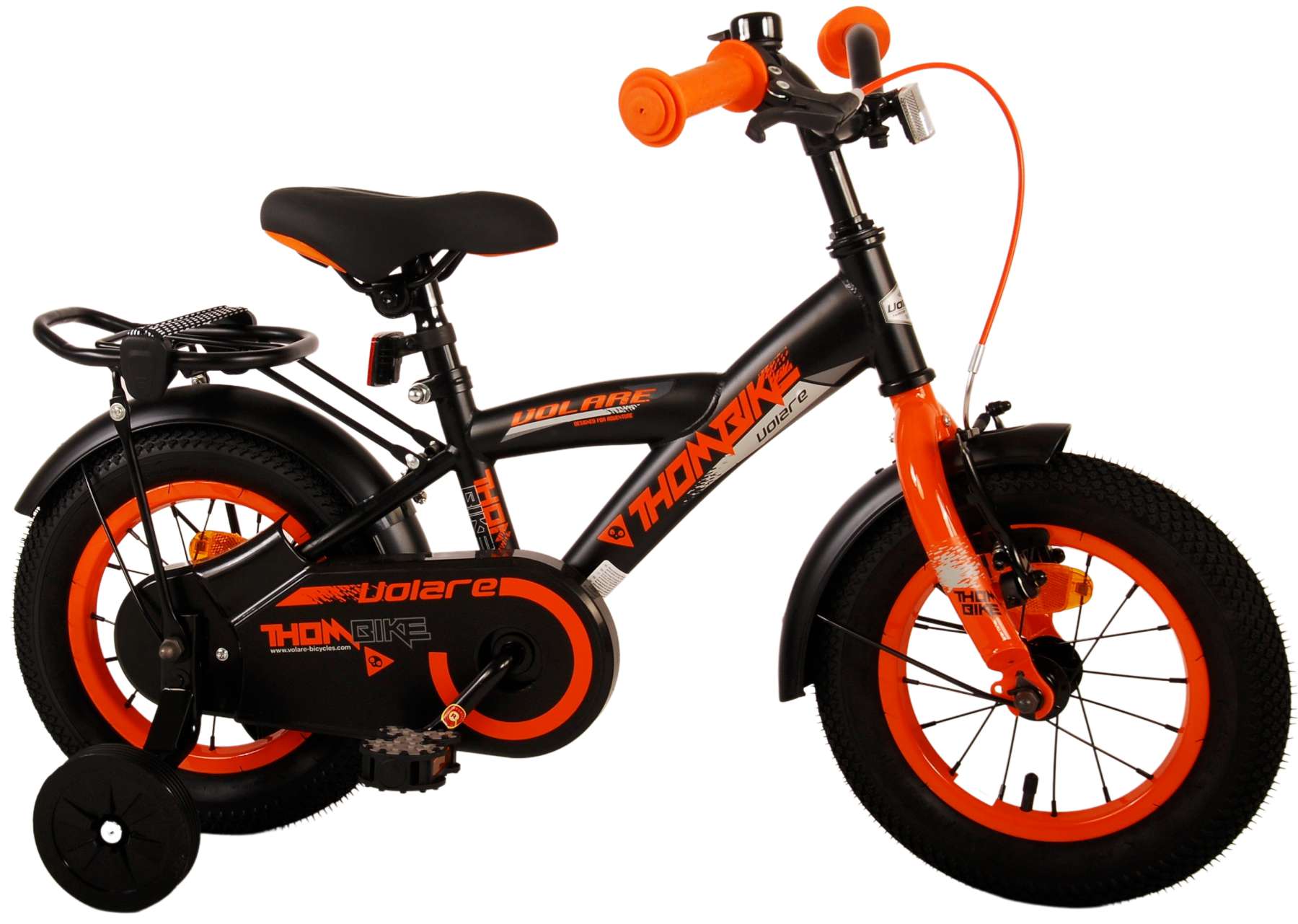 Kinderfahrrad Thombike für Jungen 12 Zoll Kinderrad in Schwarz Orange