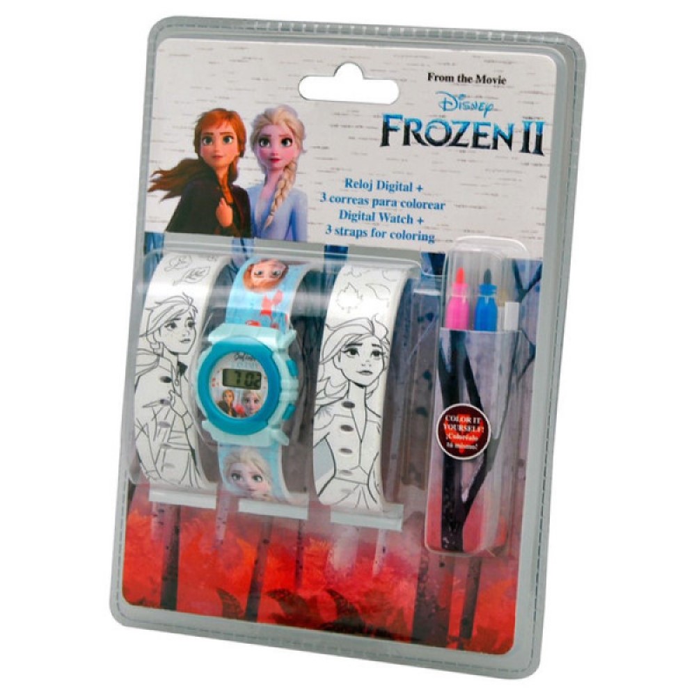 Disney Frozen Die Eiskönigin Digitaluhr + 2 Armbänder zum Ausmalen
