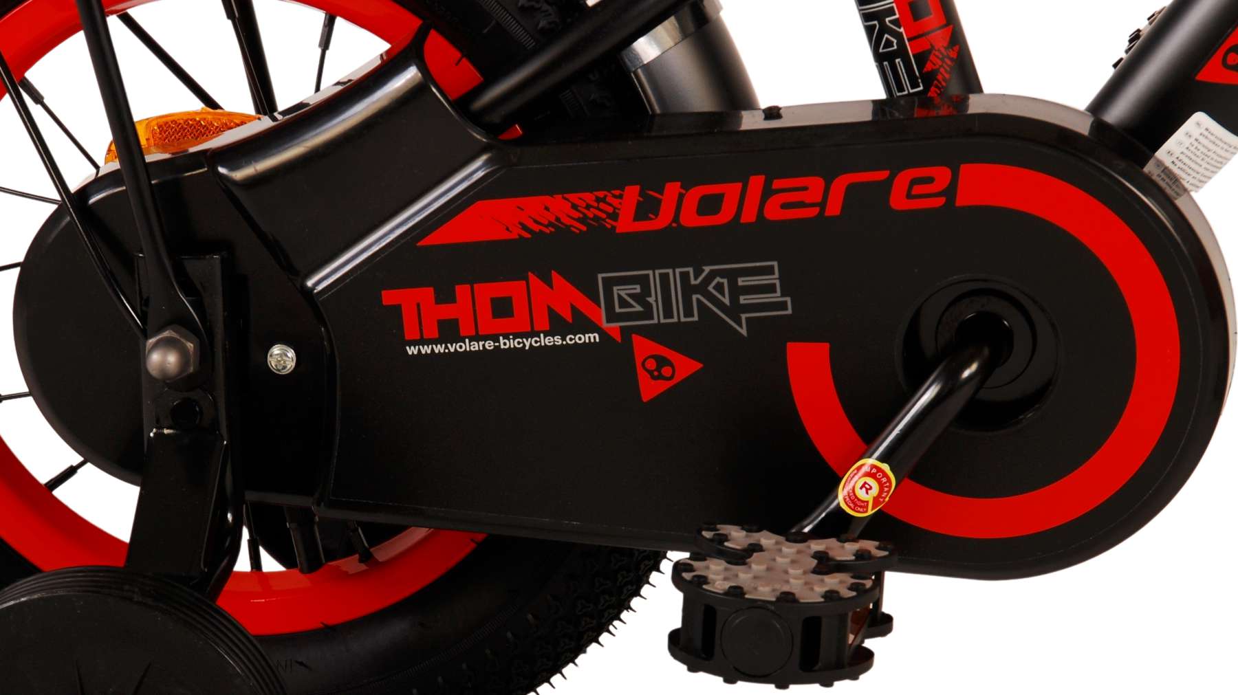 Kinderfahrrad Thombike für Jungen 12 Zoll Kinderrad in Schwarz Rot