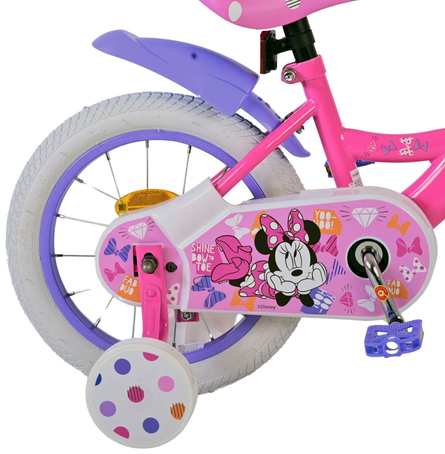 Kinderfahrrad Disney Minnie Fahrrad in Rosa für Mädchen 14 Zoll