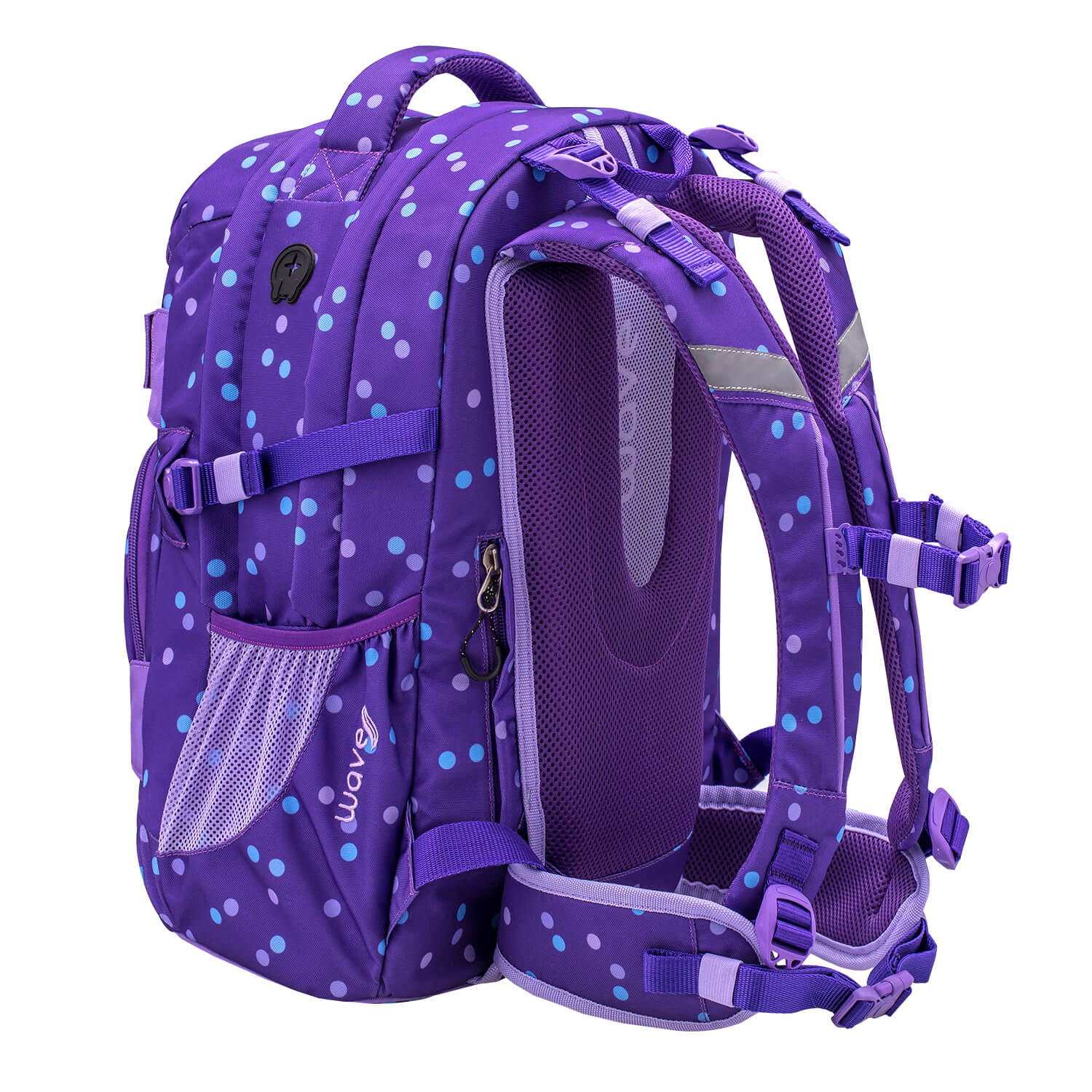 Rucksack Infinity Schulrucksack "Purple Dots"