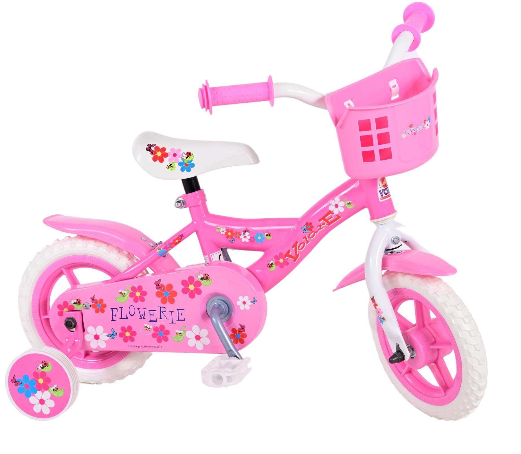 Kinderfahrrad Yipeeh Flowerie für Mädchen 10 Zoll Kinderrad Pink/Weiß