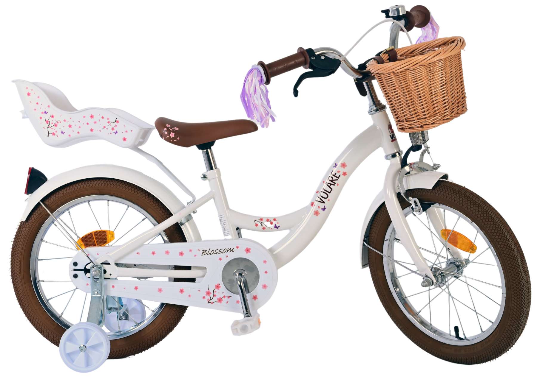 Kinderfahrrad Blossom für Mädchen Fahrrad 16 Zoll Kinderrad in Weiß