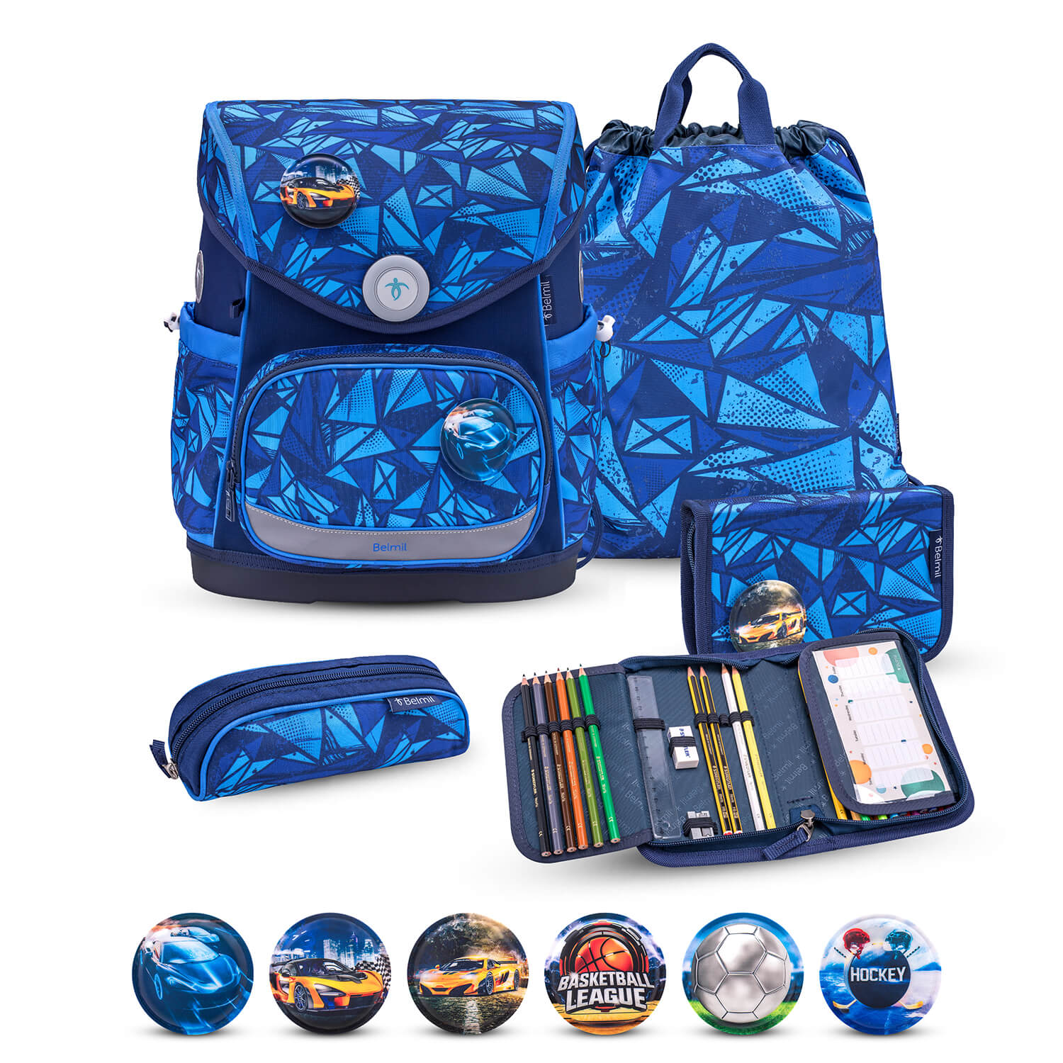 Rucksack Compact Plus Premium Schulranzen Set 5-t. Glacier Blue Tasche