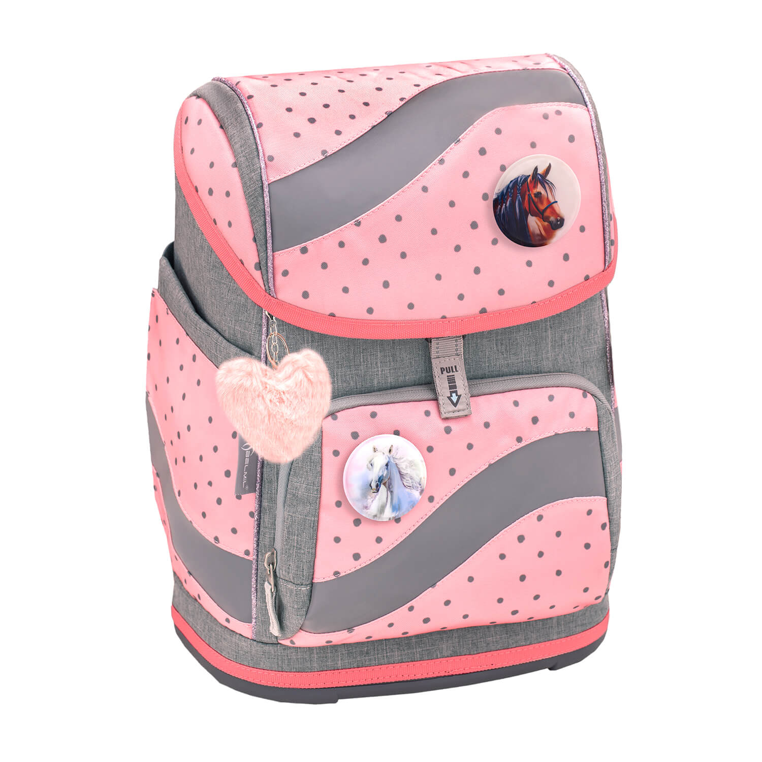 Rucksack Smarty ergonomisches Schulranzen Set 5-teilig Pink Dots 2