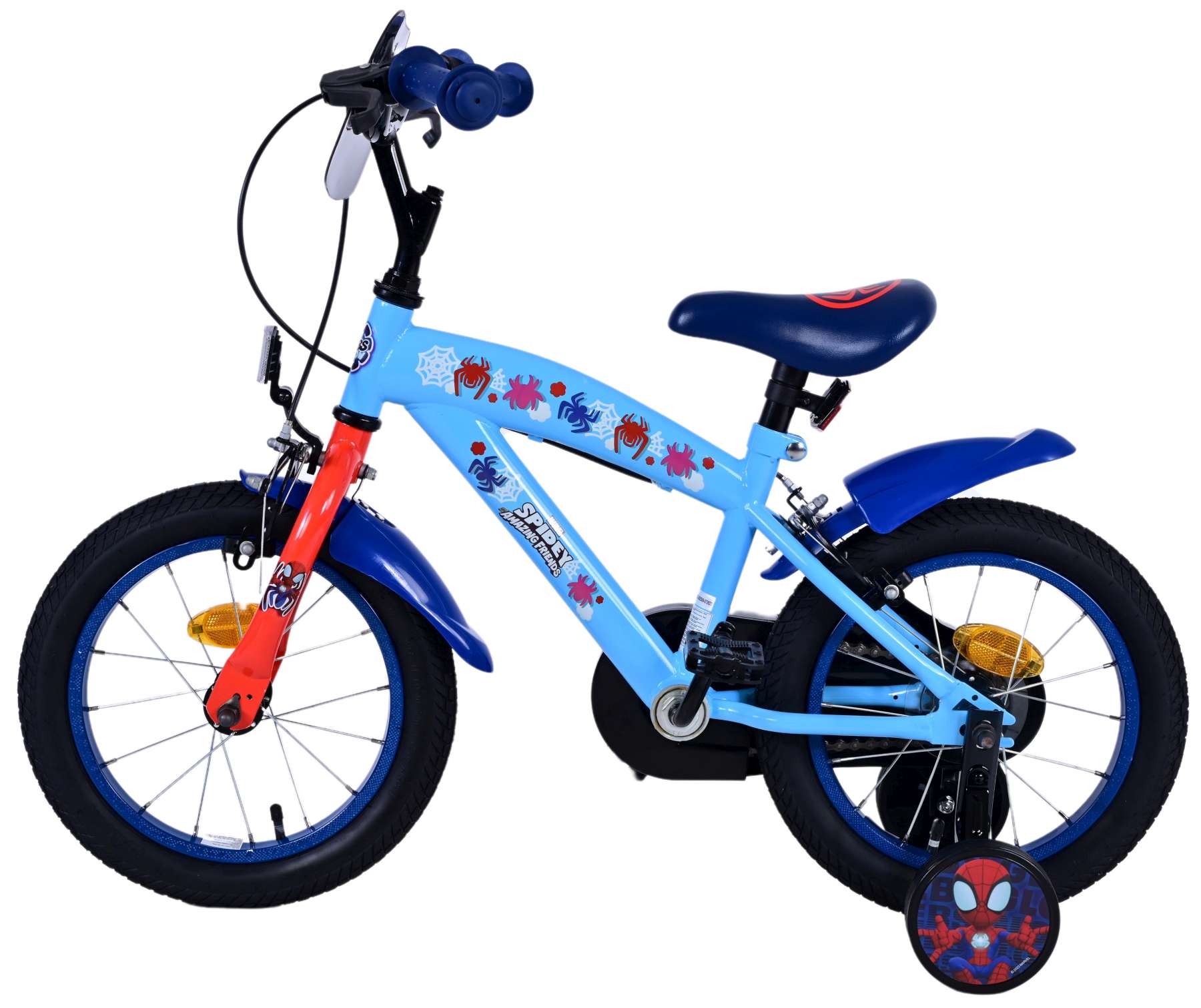 Kinderfahrrad Spidey für Jungen 14 Zoll Kinderrad in Blau Fahrrad