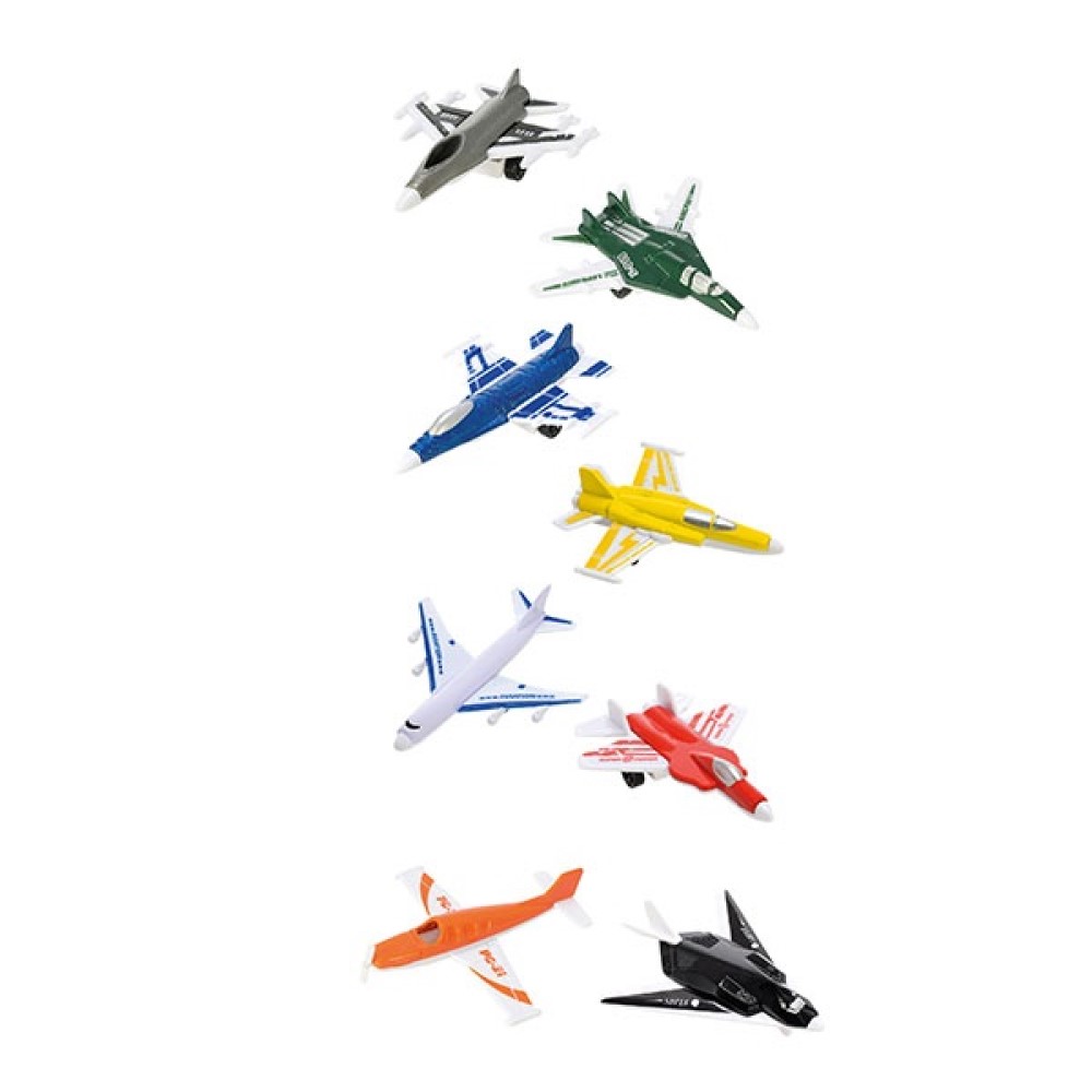 Flugzeug - Set aus 8 farbigen Flugzeugen