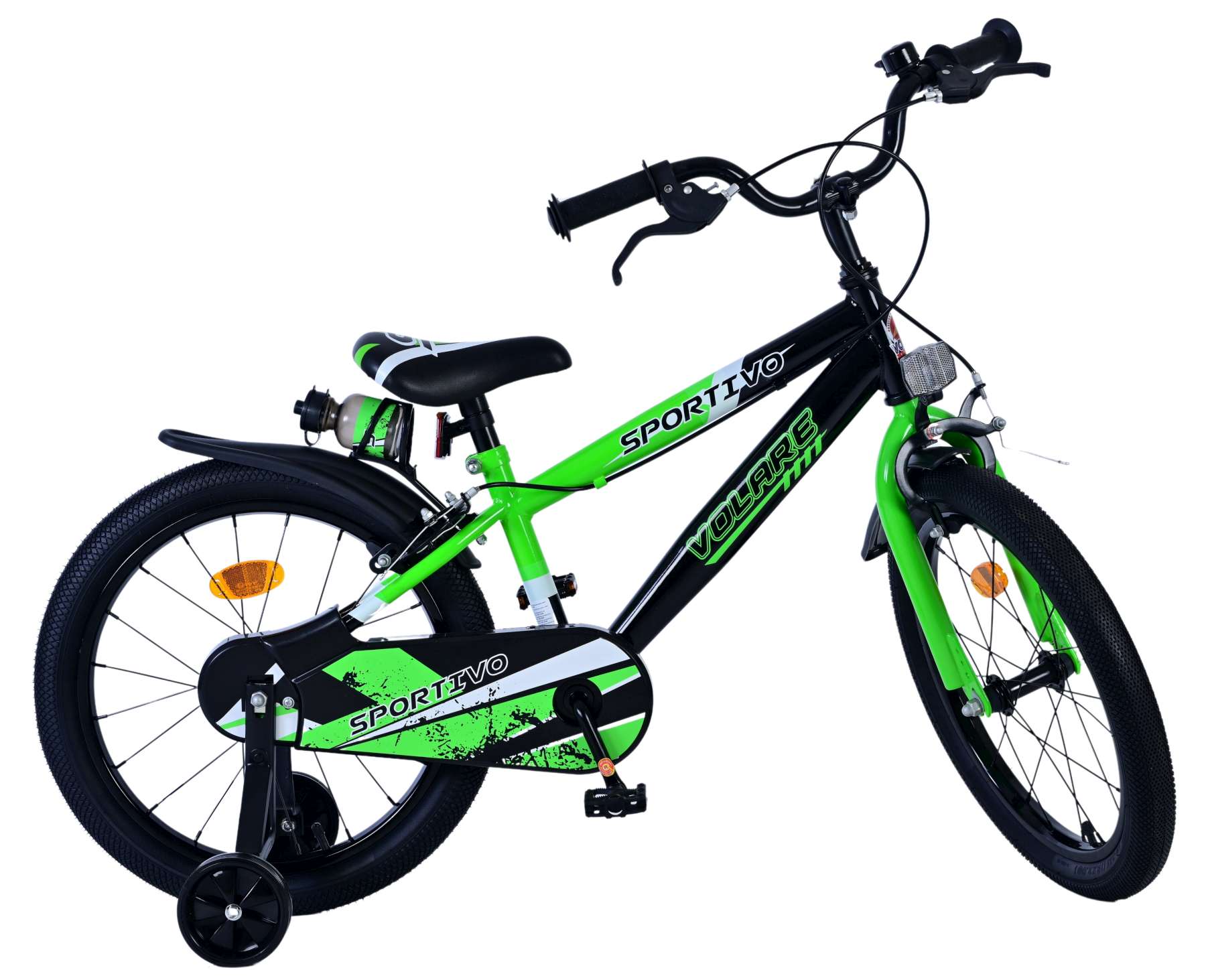 Kinderfahrrad Rocky Fahrrad für Jungen 18 Zoll Kinderrad Schwarz Grün