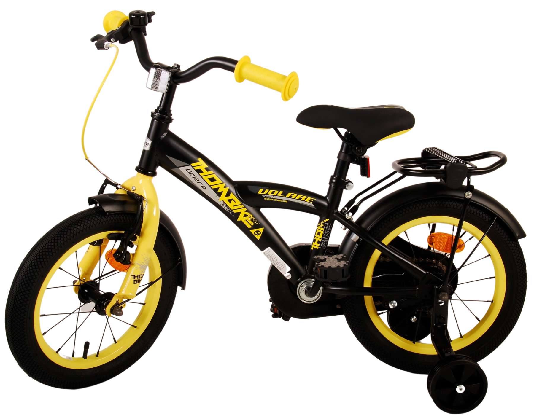 Kinderfahrrad Thombike für Jungen 14 Zoll Kinderrad in Schwarz Gelb