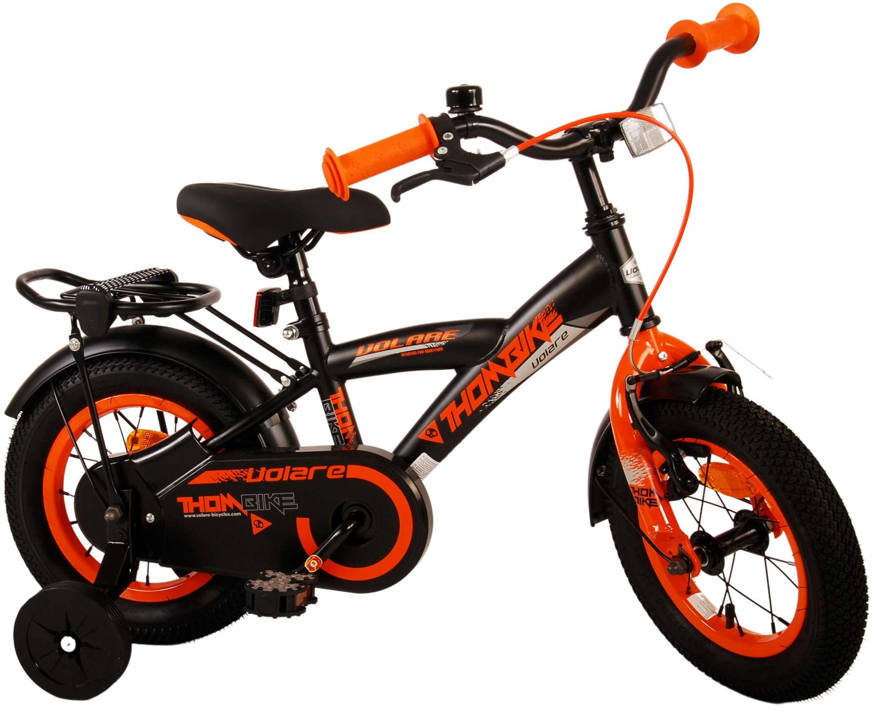 Kinderfahrrad Thombike für Jungen 12 Zoll Kinderrad in Schwarz Orange