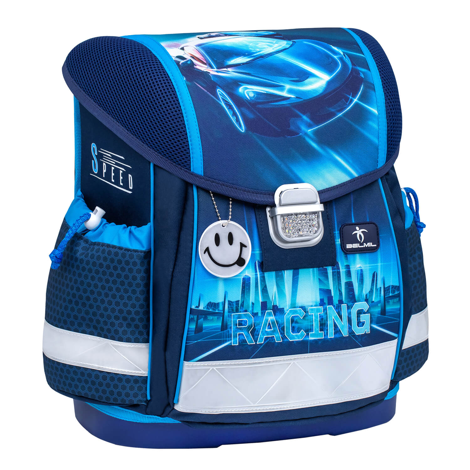 Belmil Classy ergonomisches Schulranzen-Set 4-teilig "Racing Blue Neon" mit Brustgurt Belmil Classy ergonomisches Schulranzen-Set 4-teilig "Racing Blue Neon" mit Brustgurt