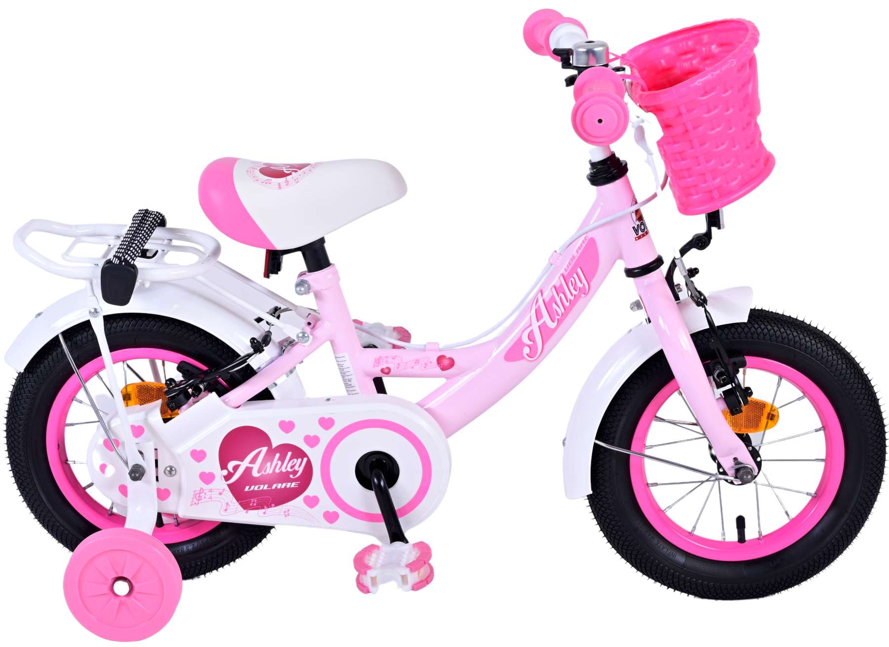 Kinderfahrrad Ashley für Mädchen 12 Zoll Kinderrad in Rosa