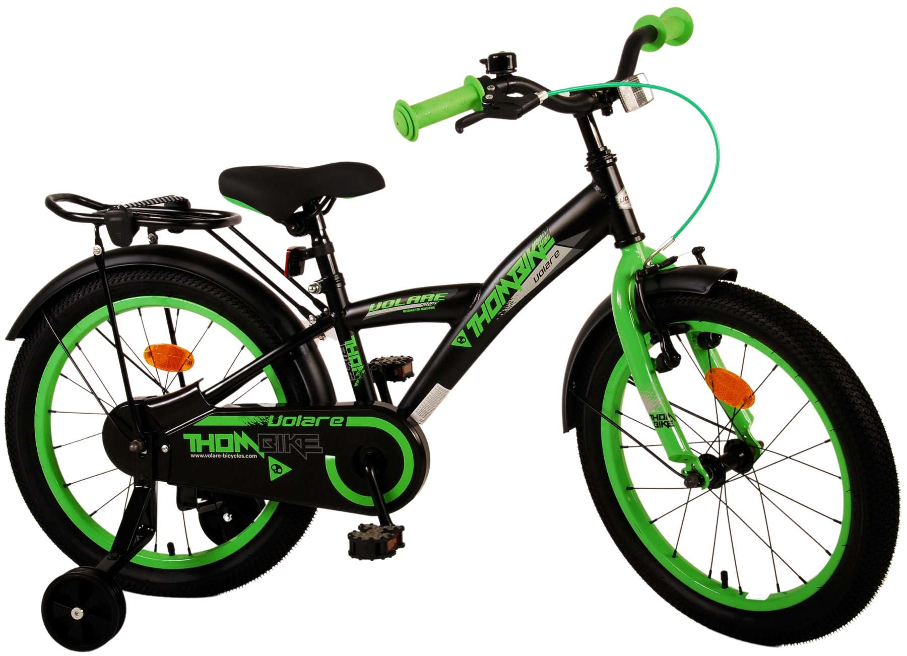 Kinderfahrrad Thombike für Jungen 18 Zoll Kinderrad in Schwarz Grün