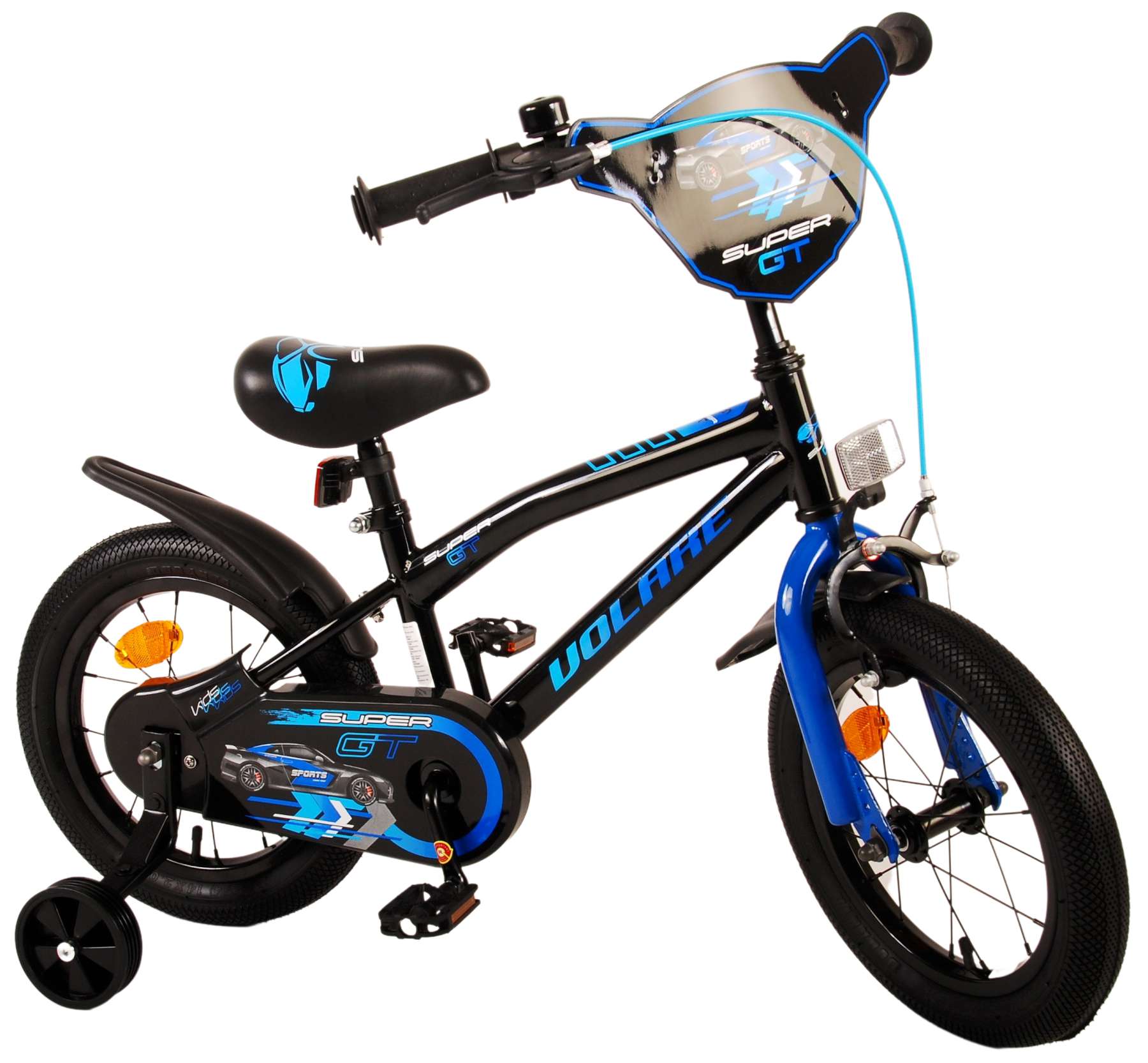 Kinderfahrrad Super GT für Jungen 14 Zoll Kinderrad in Blau Fahrrad