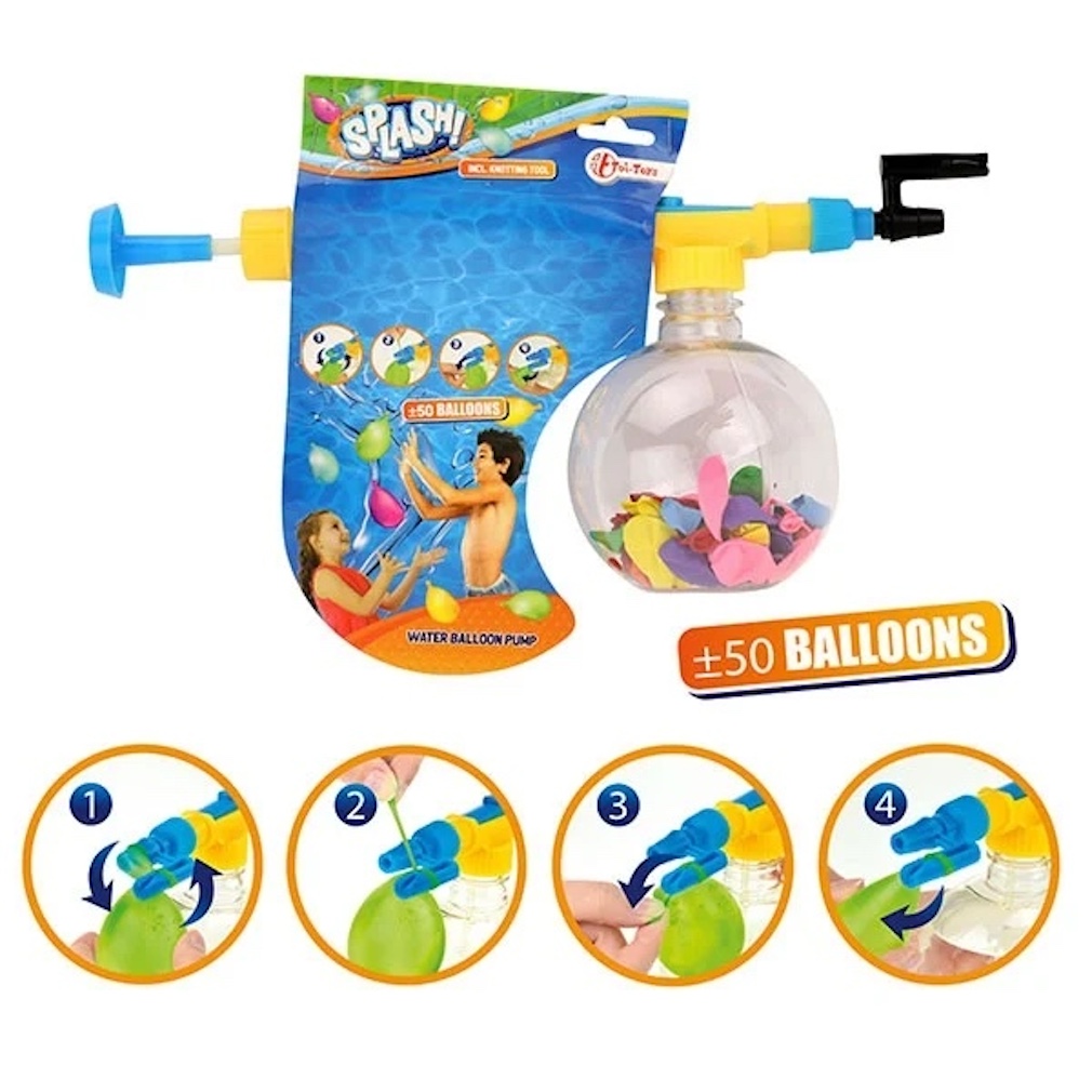 Wasserballonpumpe mit 50 Wasserballons Wasserbomben und Pumpe Wasserballonpumpe mit 50 Wasserballons Wasserbomben und Pumpe